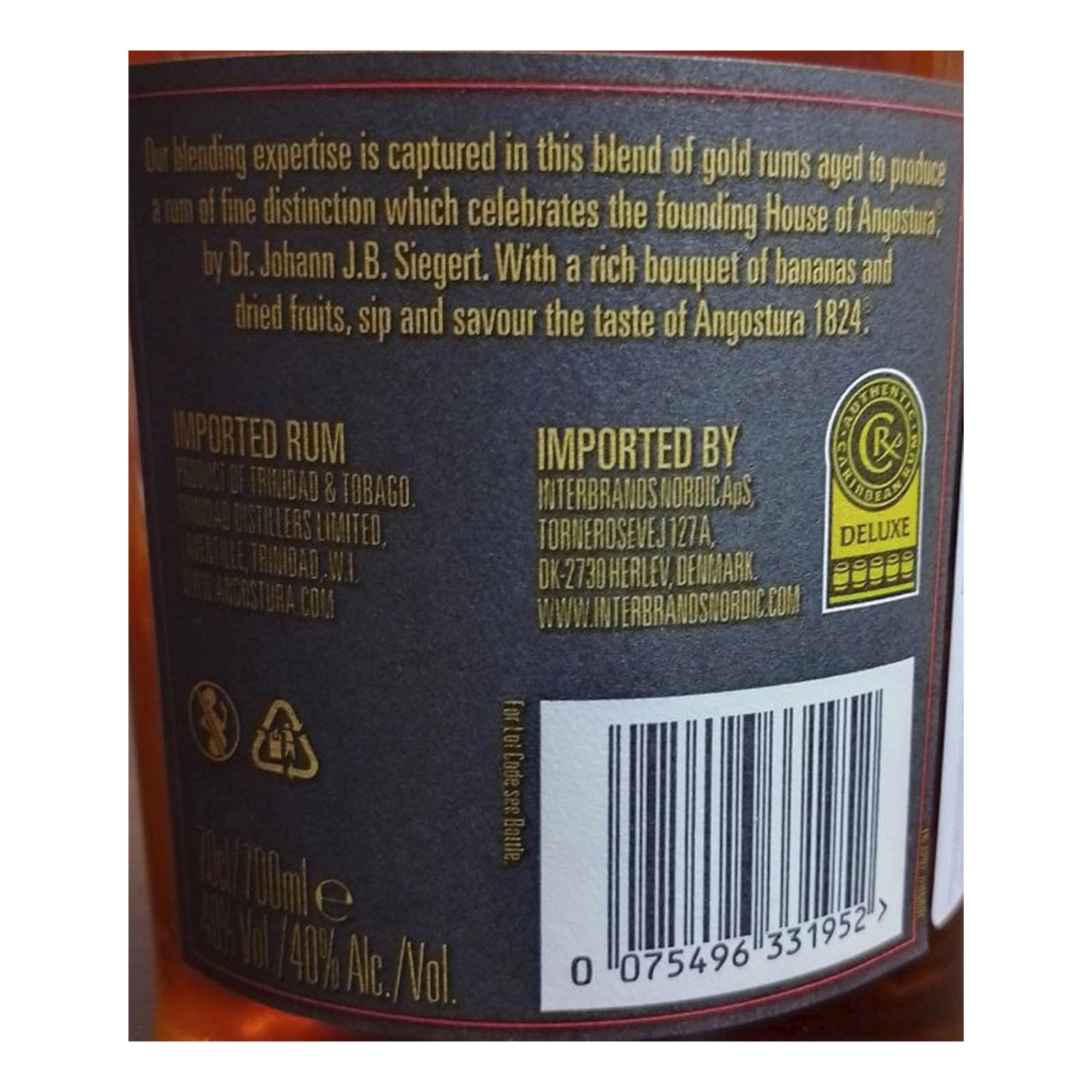 Ром Angostura 1824 40% 0.7л фото 3