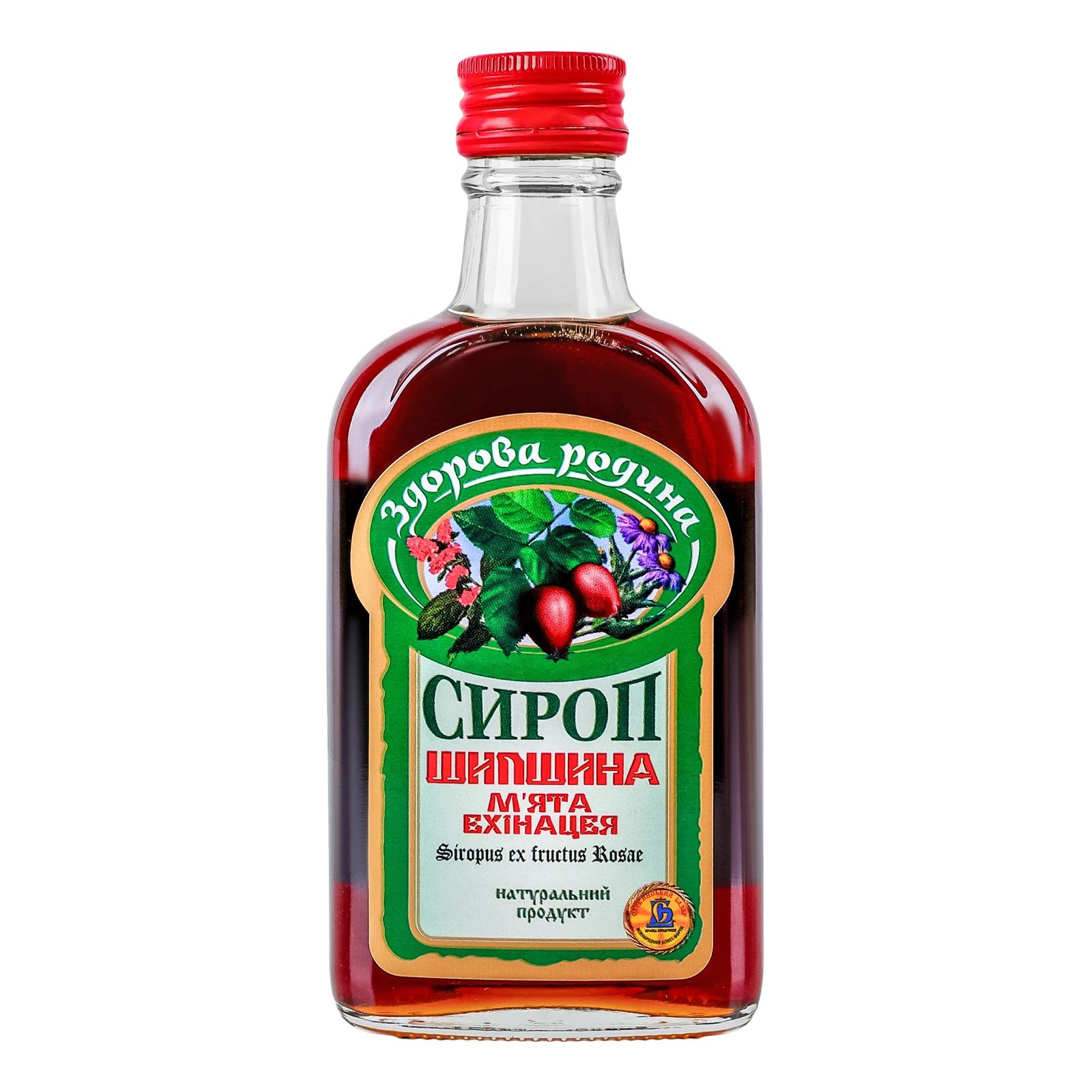 Сироп Здорова родина Шипшина, м'ята, ехінацея 200мл Фото №:1