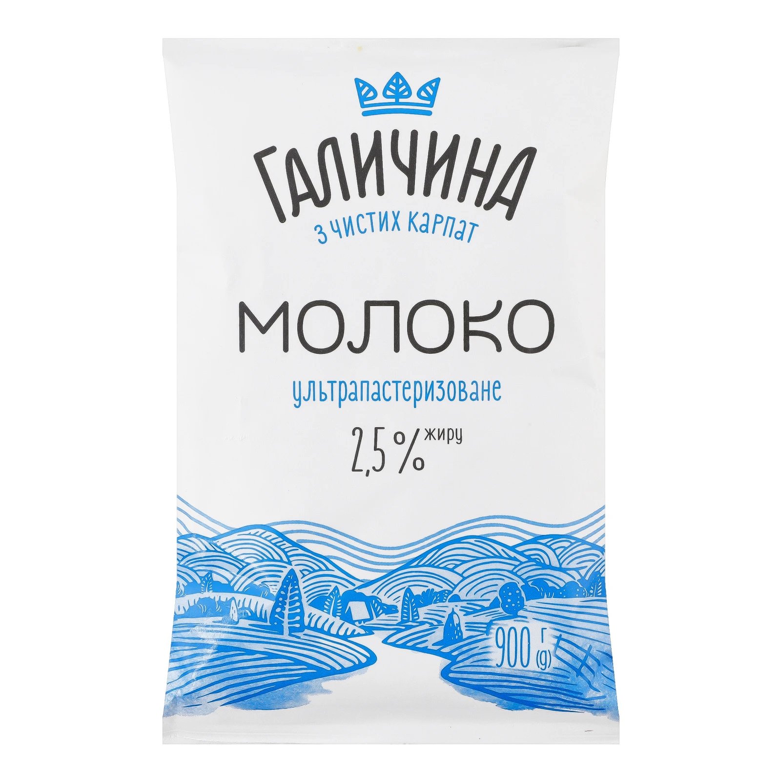 Молоко Галичина питне ультрапастеризоване 2.5% 900г Фото №:1