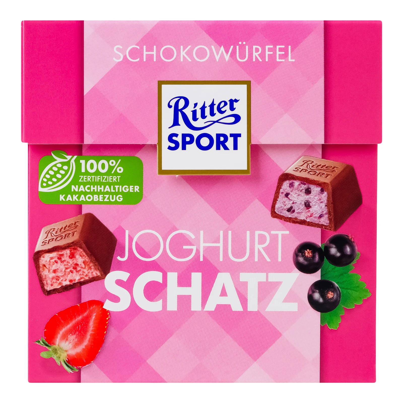 Цукерки Ritter Sport Шоколадні куби Yogurt love 176г Фото навігації №:1