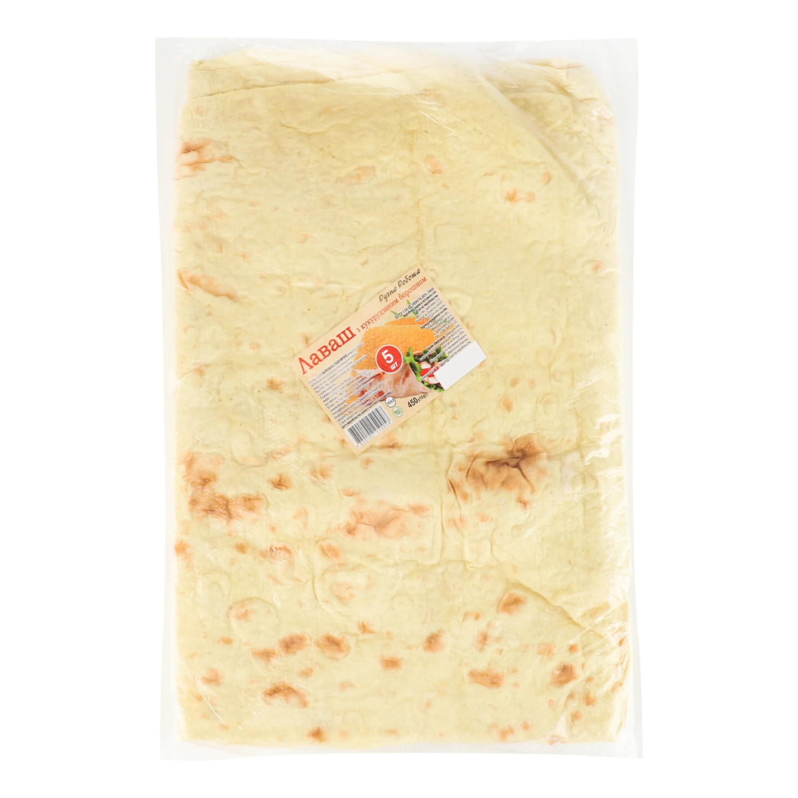 Лаваш з кукурудзяним борошном ручна робота 5шт 450г Фото №:1