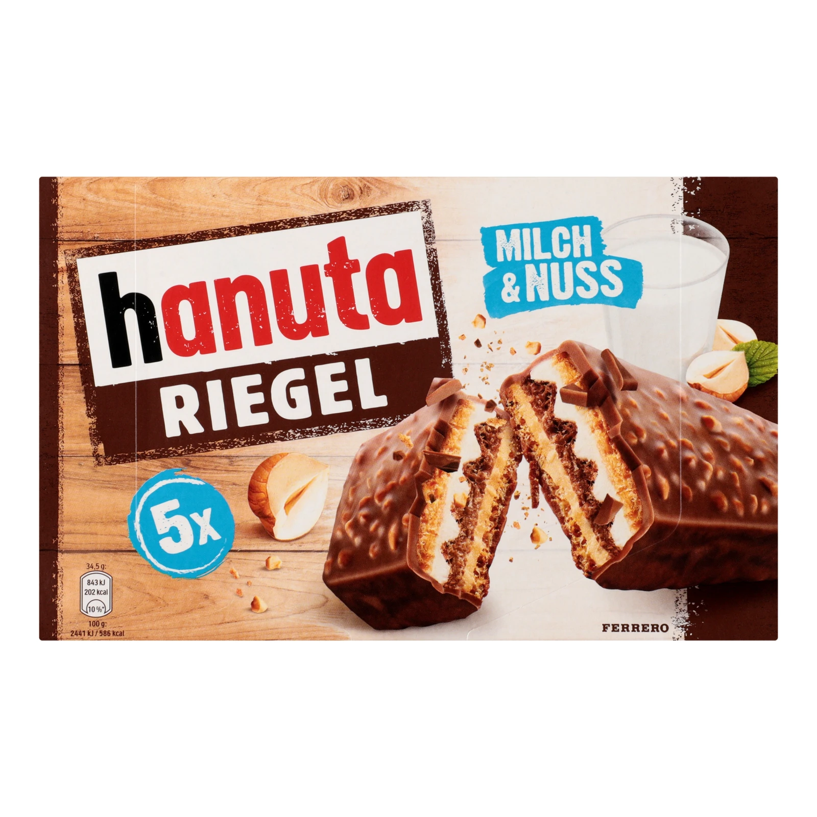 Вафлі Ferrero 172,5 г Hanuta Riegel Фото №:1