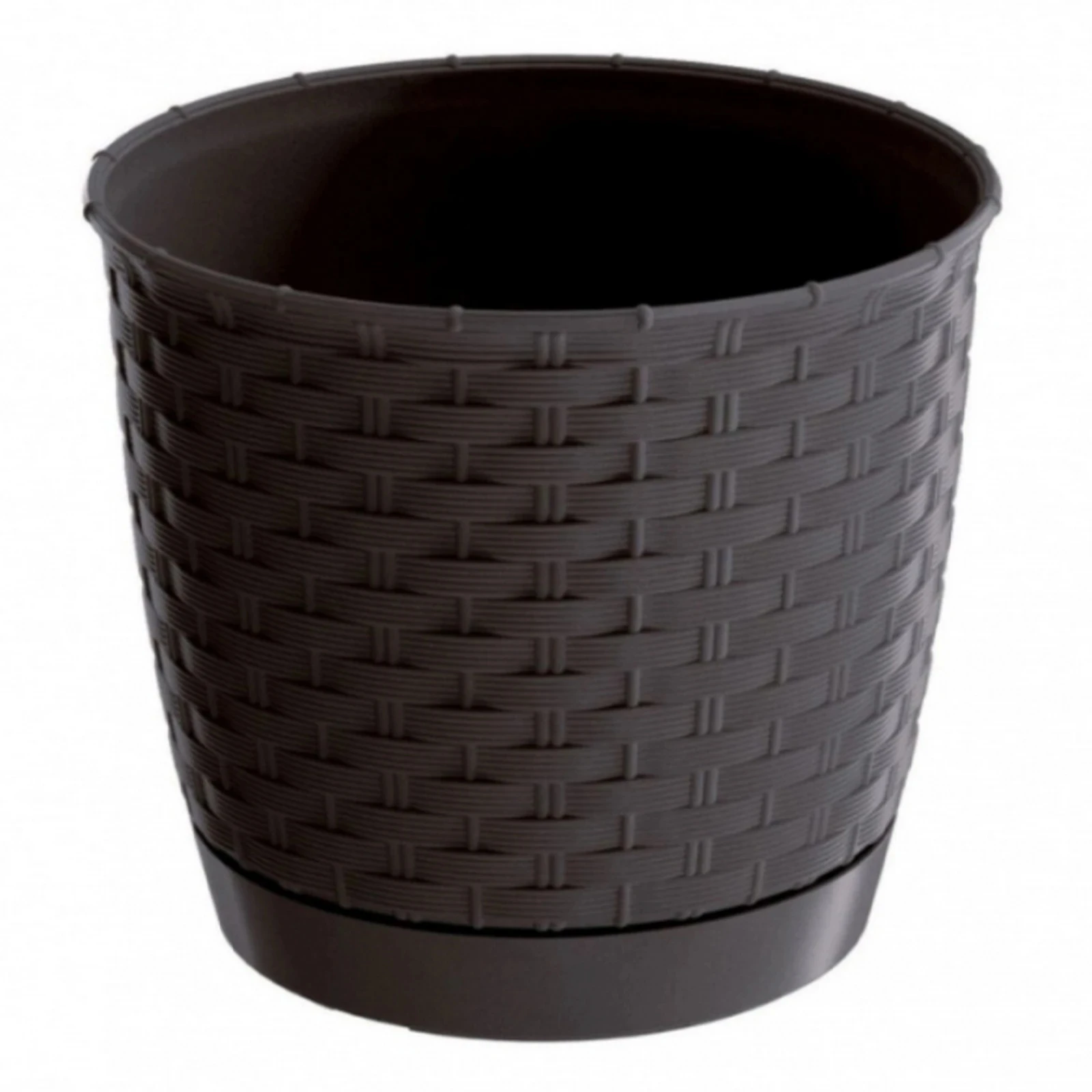 Горшок д/квітів RATOLLA 220мм кругл, з підст, коричневий 70765- Фото №:1