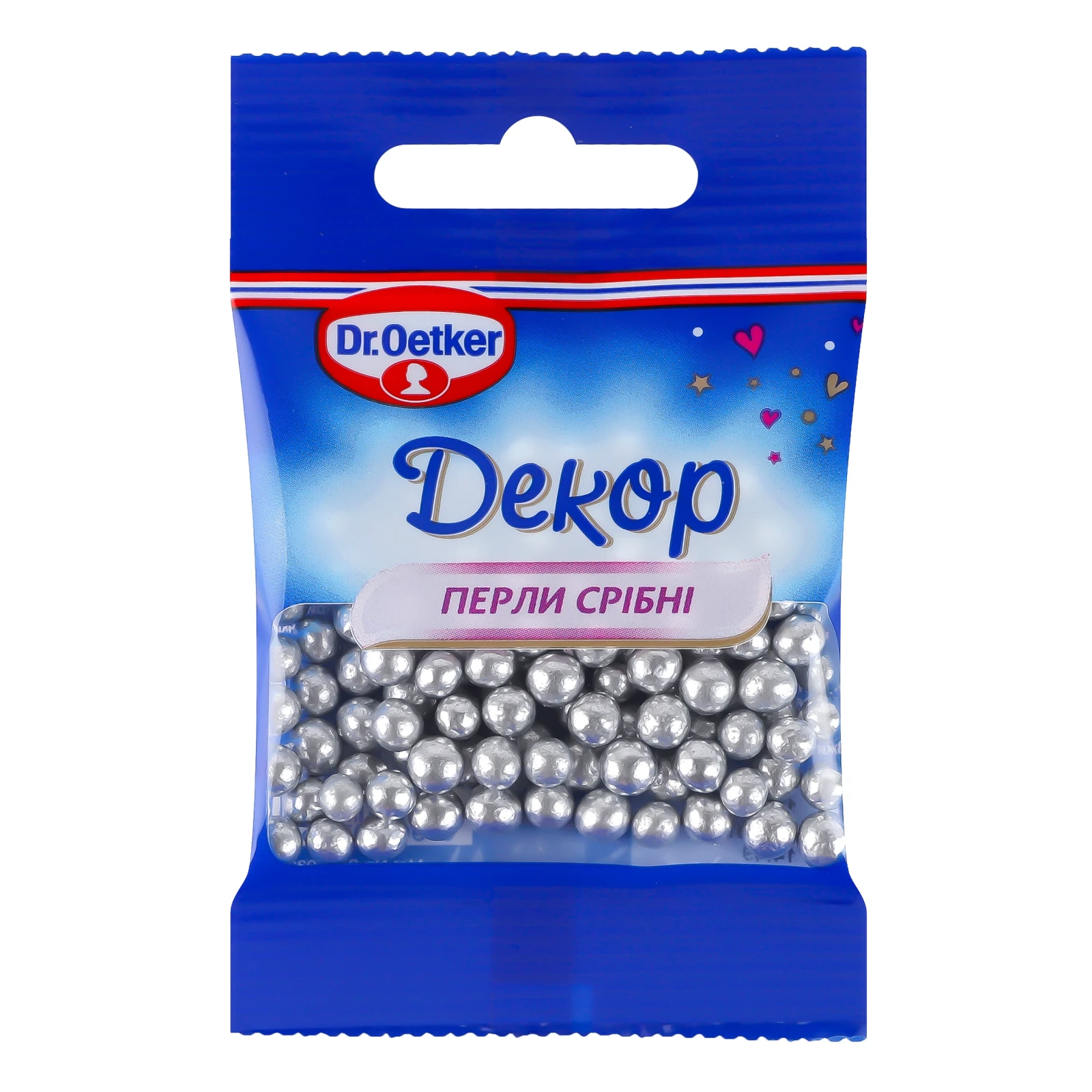 Посипка Dr.Oetker Перли срібні цукрова декоративна 10г Фото №:1
