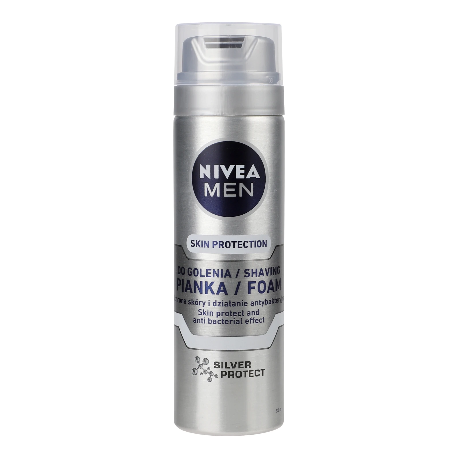 Піна для гоління Nivea Men Skin protection Срібний захист з іонами срібла 200мл Фото №:1