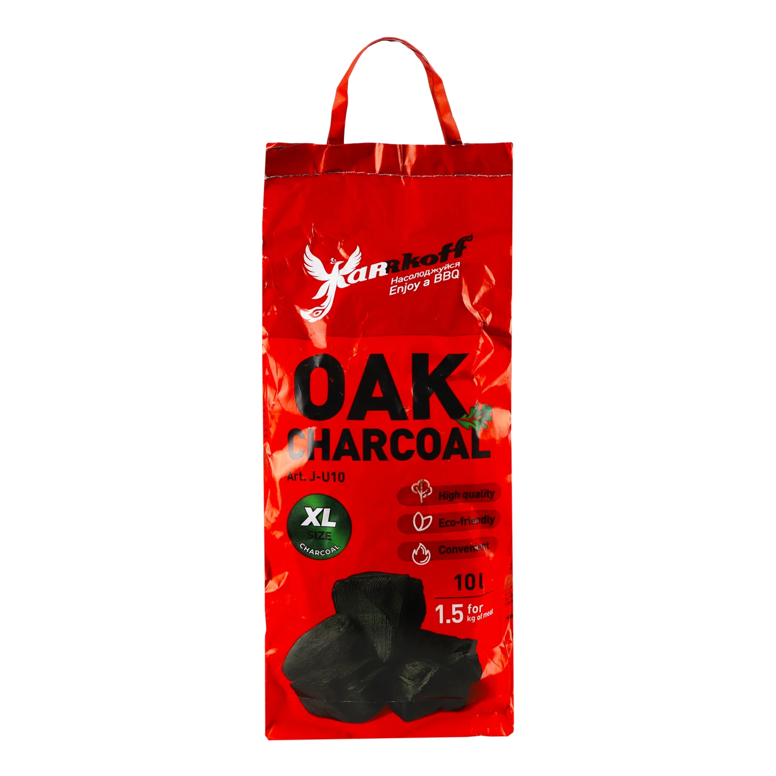 Вугілля деревне Jarrkoff №J-U10 дубове 10л 1.3кг Фото №:2