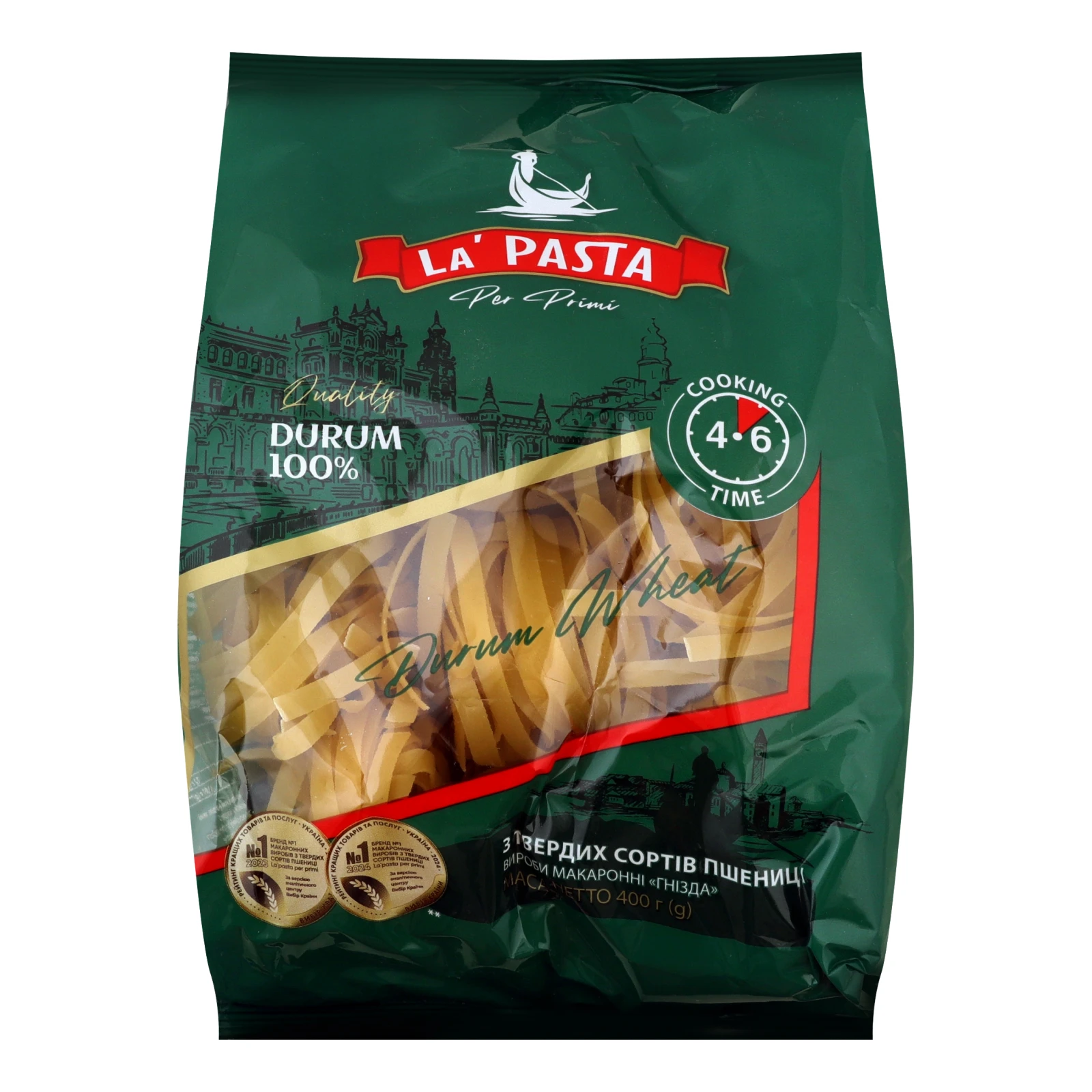 Макаронні вироби La Pasta Per Primi з твердих сортів пшениці Гнізда Тальятелле 400г Фото №:1