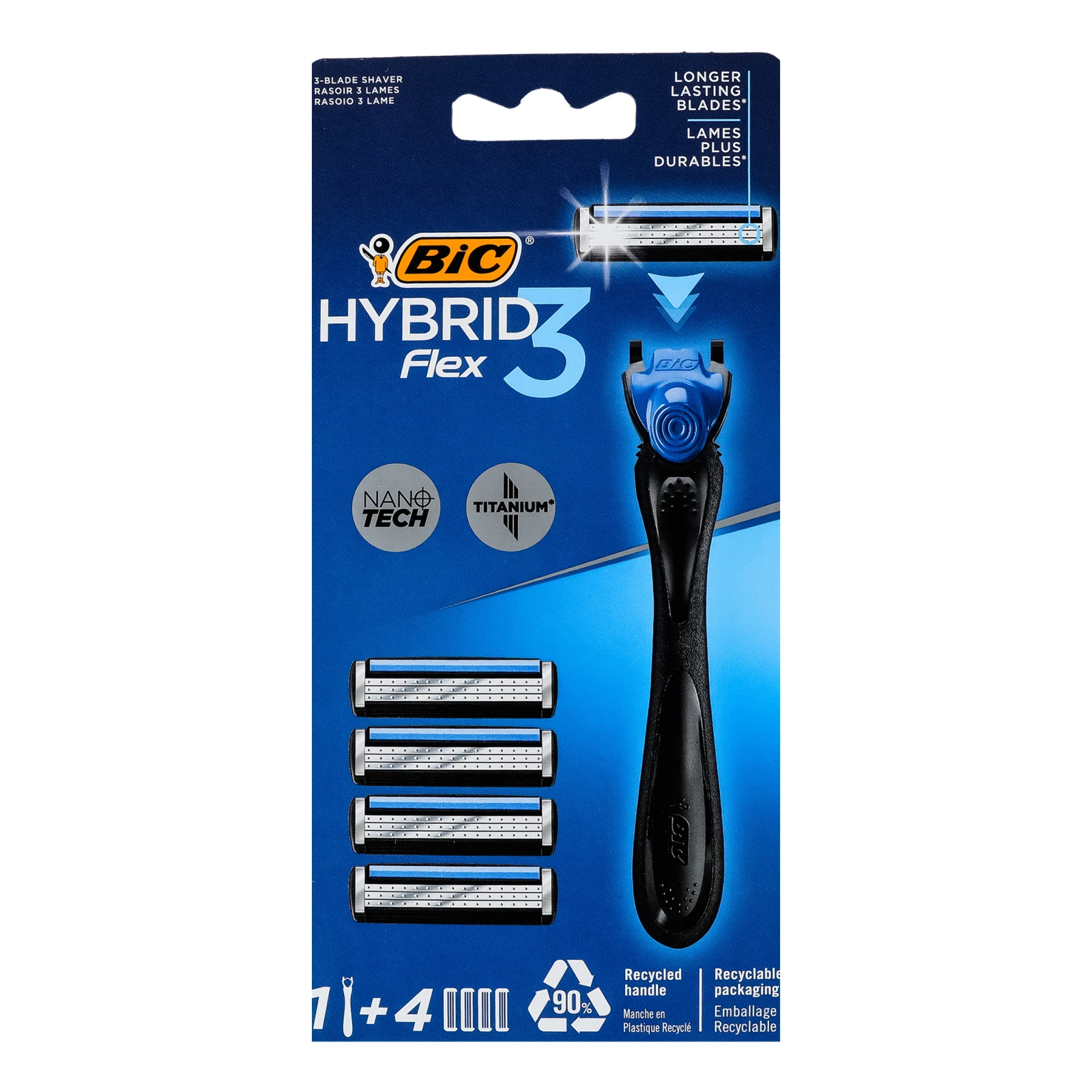 Бритва BiC Hybrid 3 Flex+4 змінні касети 3-лезові Фото №:1
