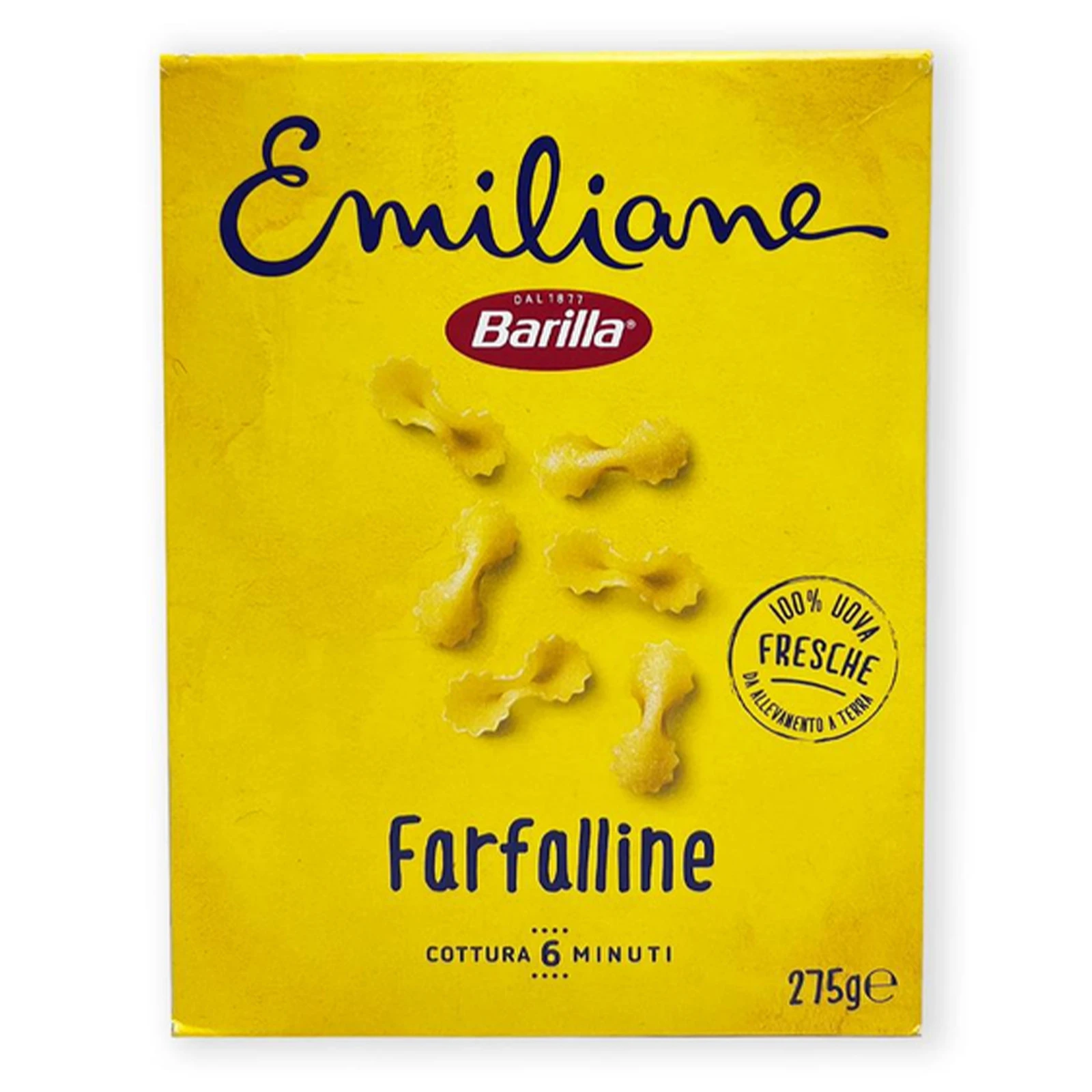 Макарони Barilla Emiliane Farfalline з яйцем 275г Фото навігації №:1
