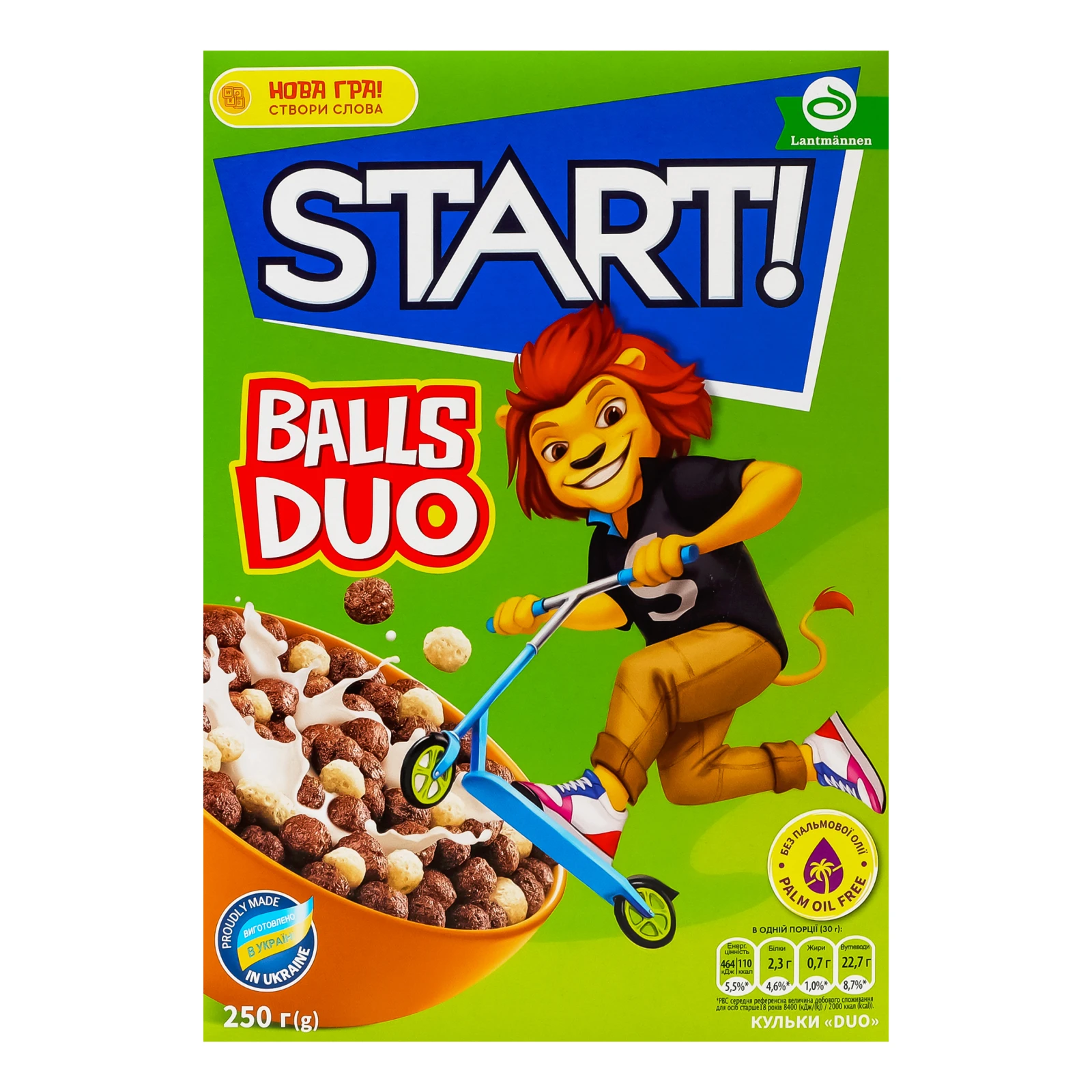 Сніданок сухий Start! кульки Duo зернові 250г Фото №:1