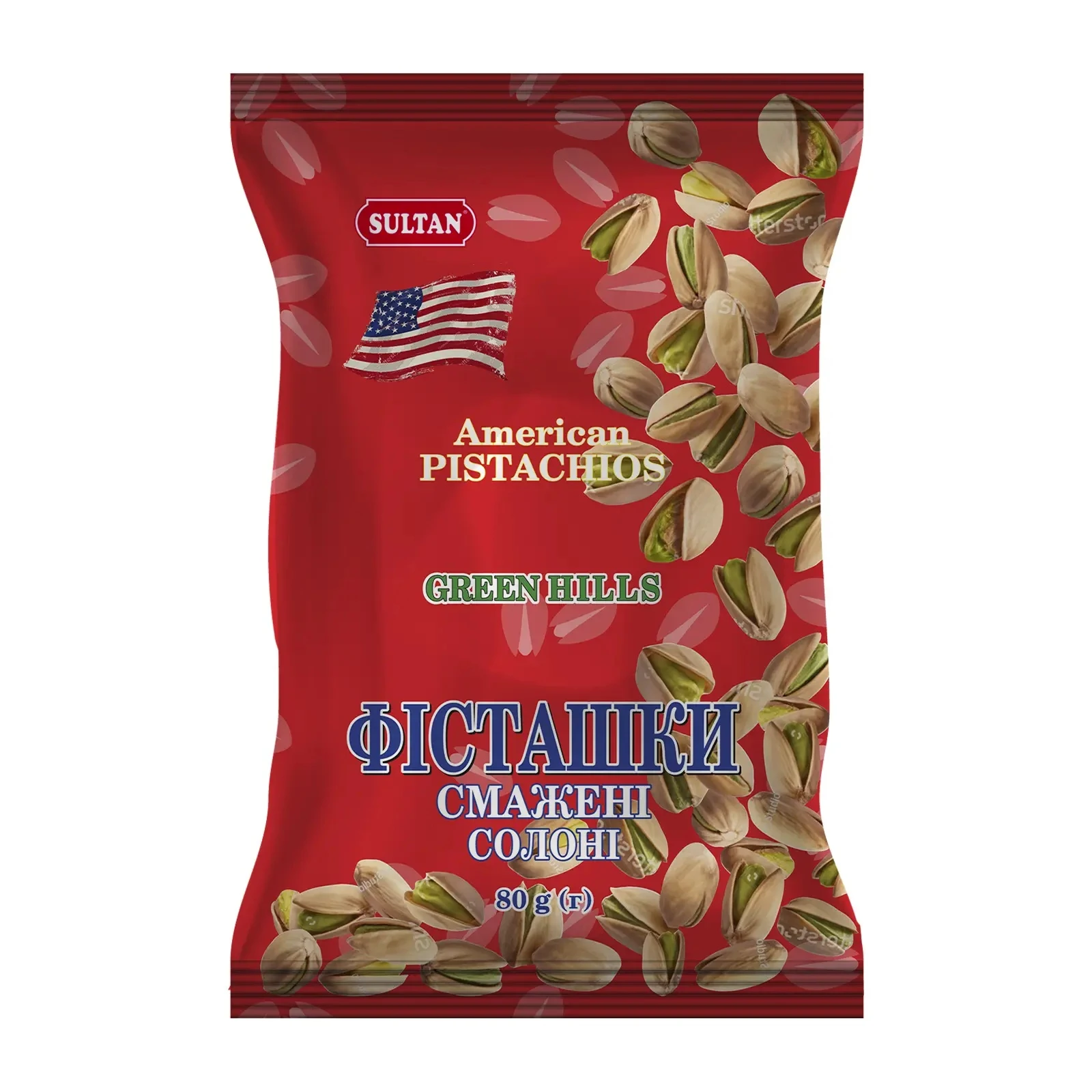 Фісташки Green Hills смажені солоні 80г Фото №:1