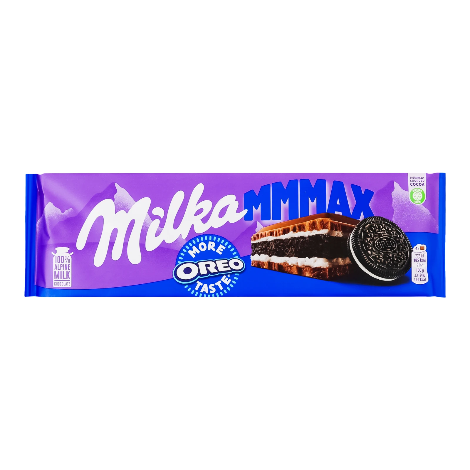 Шоколад Milka Mmmax Oreo молочний з начинкою зі смаком ванілі та печивом 300г Фото №:1
