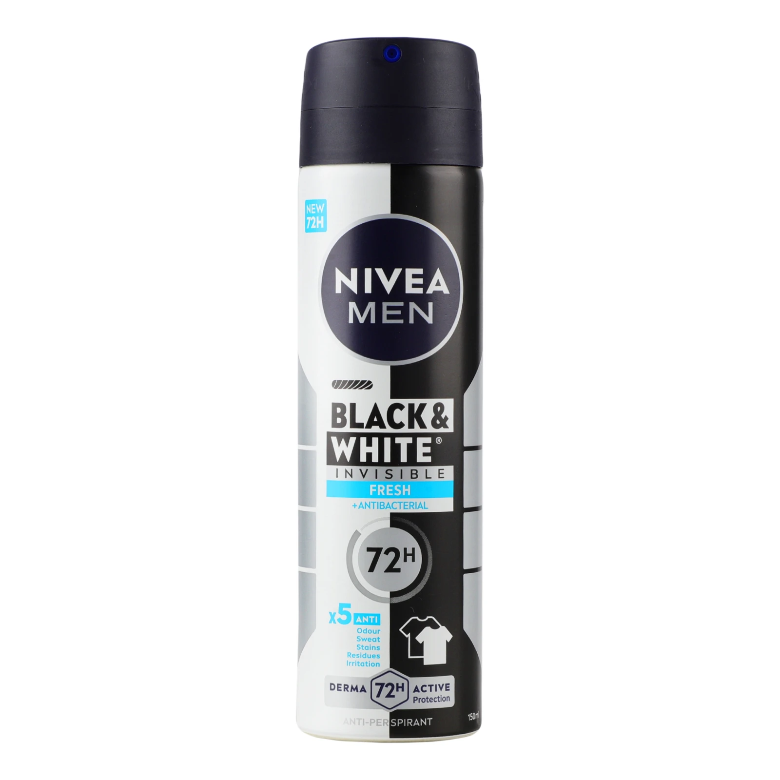 Антиперспірант Nivea Men Чорне та біле Невидимий свіжий 150мл