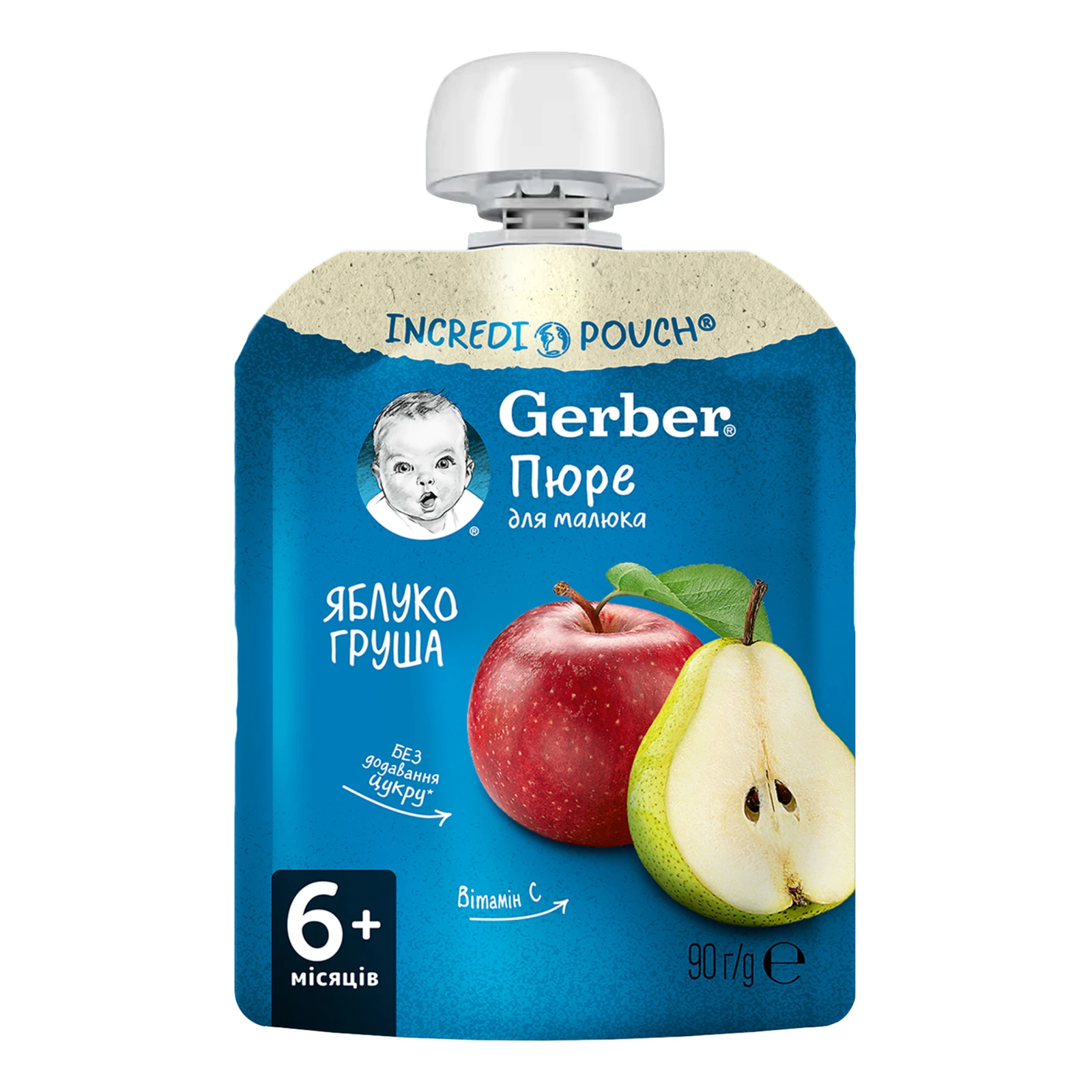 Пюре Gerber фруктове Яблуко-груша для дітей від 6-ти місяців 90г Фото №:1