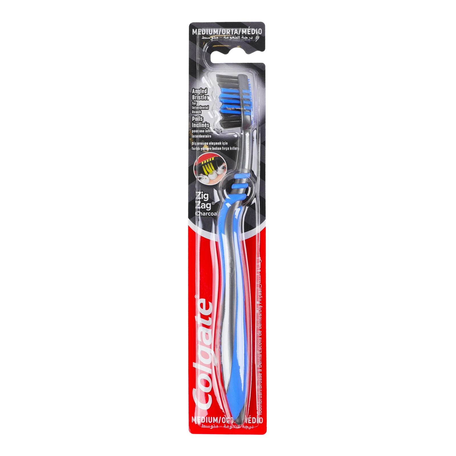Щітка зубна Colgate Zig Zag Charcoal Medium 1шт Фото навігації №:1