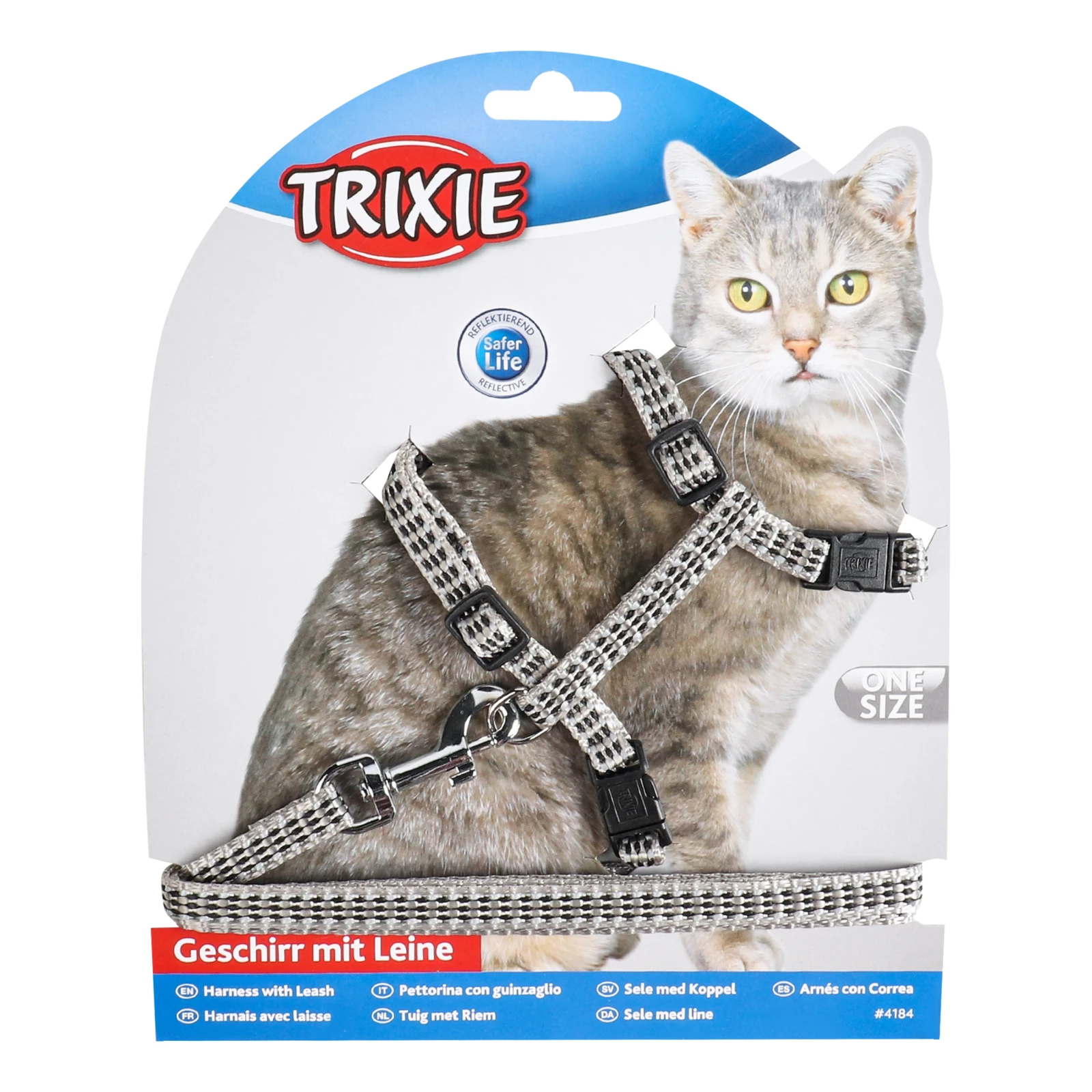 Шлейка Trixie One size №4184 з повідцем світловідбиваюча 1шт Фото №:1