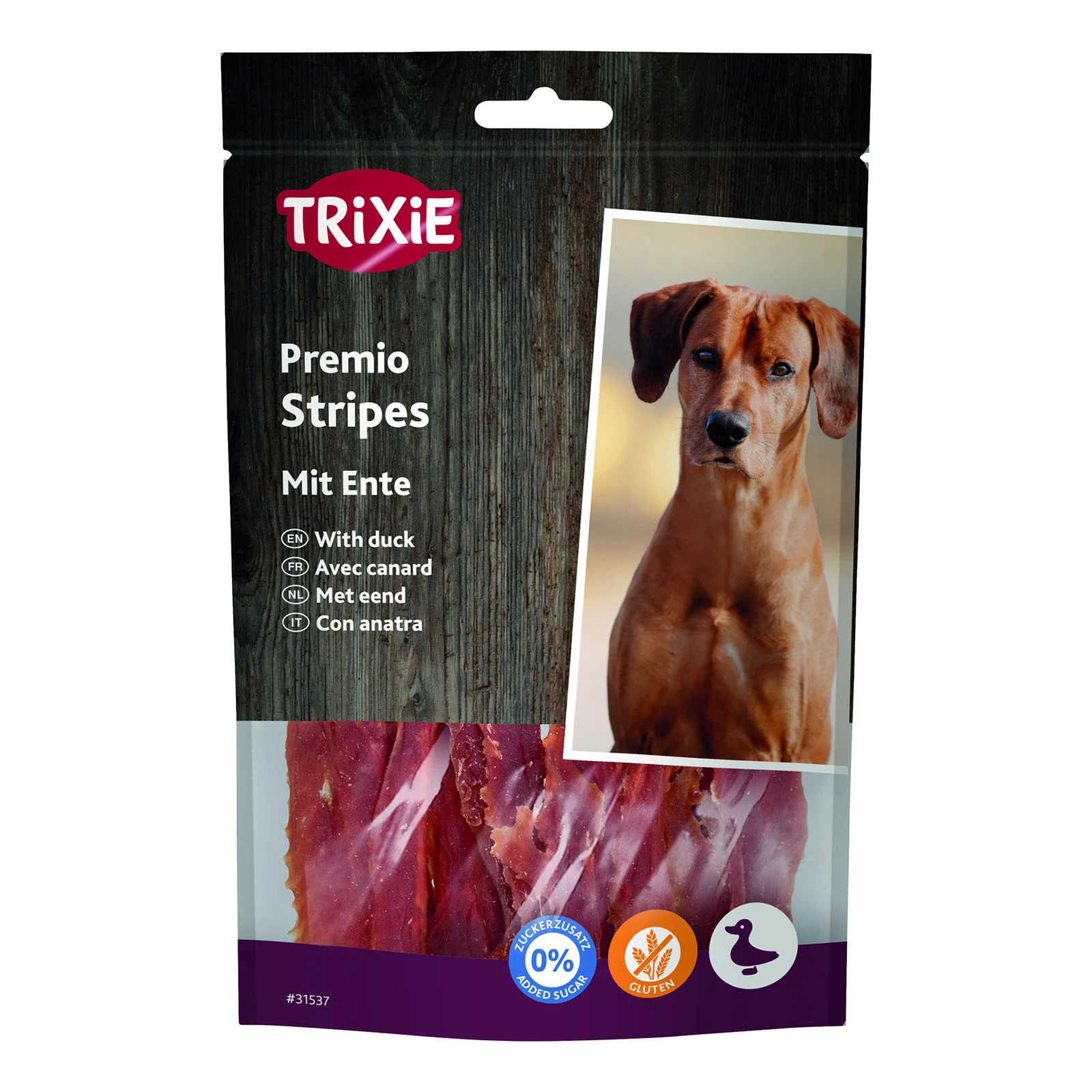 Ласощі для собак Trixie Premio Ducky Stripes утка 100г Фото №:1