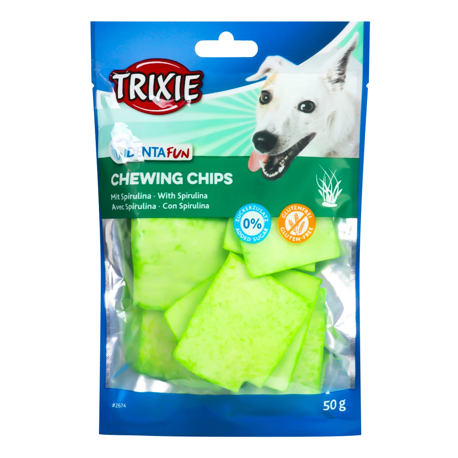 Ласощі Trixie Denta Fun Chewing Chips Spirulina для цуценят 50г Фото №:1