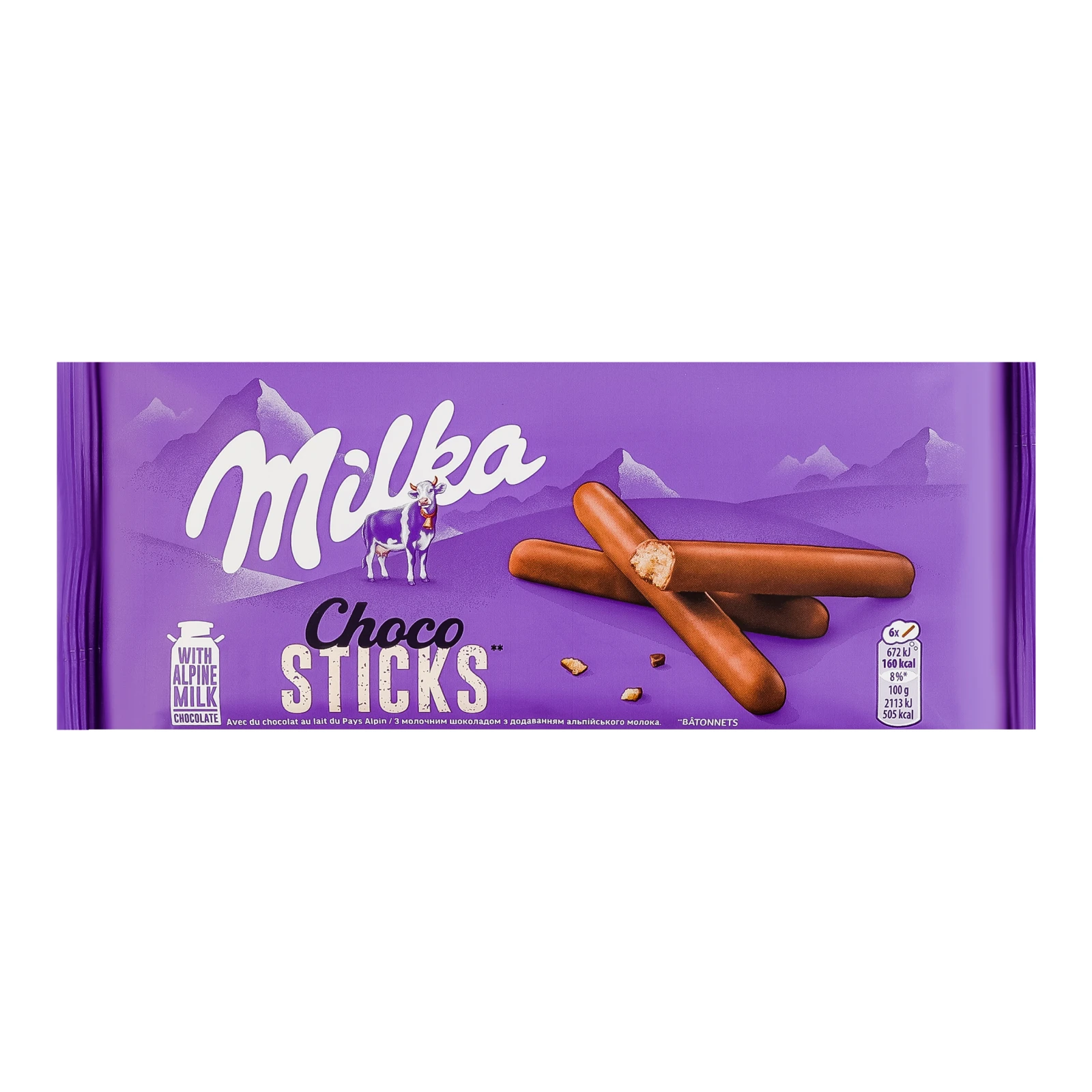 Печиво-палички Milka Choco Sticks вкрите молочним шоколадом 112г
