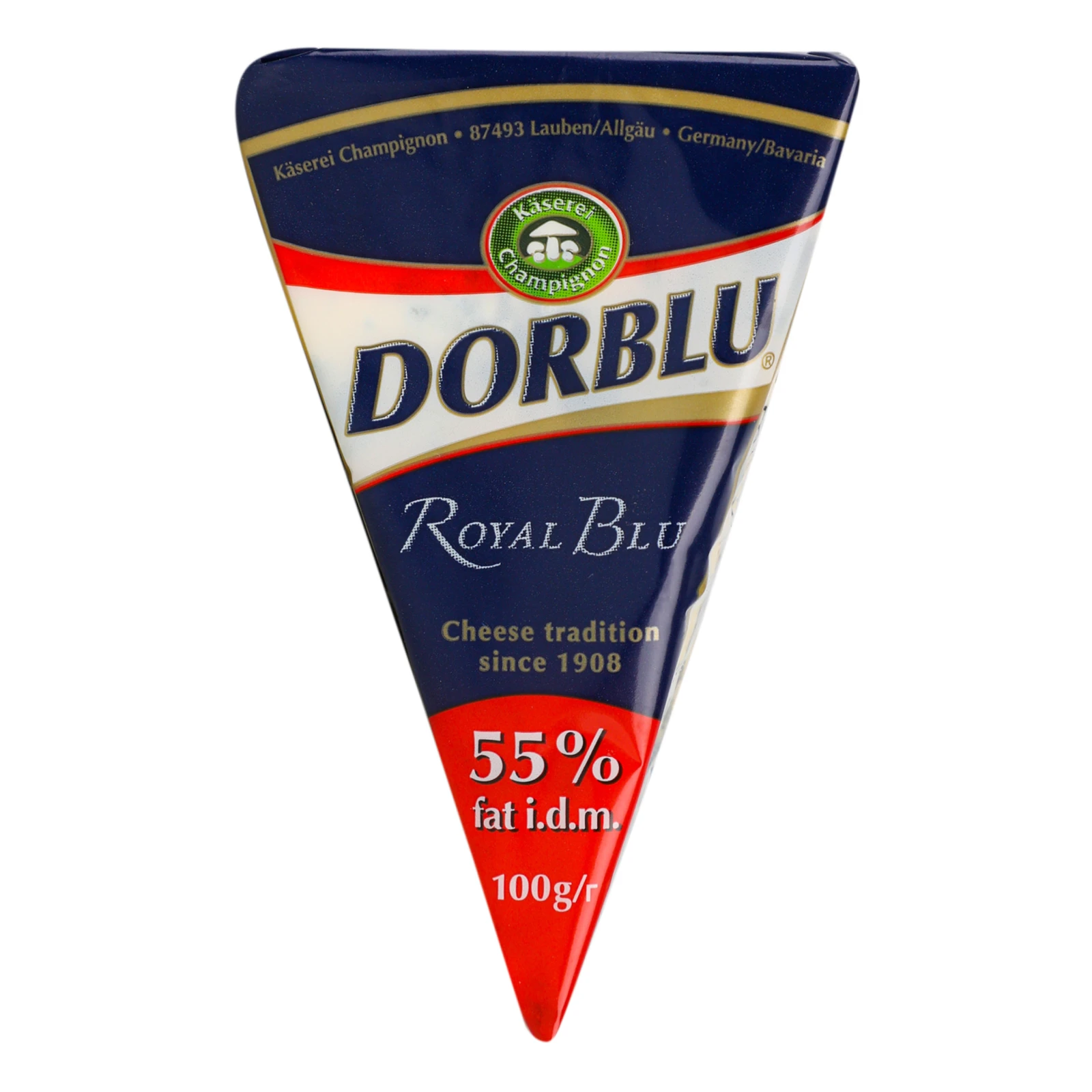 Сир Kaserei Сhampignon Dorblu Royal Blu напівтвердий з блакитною пліснявою 55% 100г Фото №:1