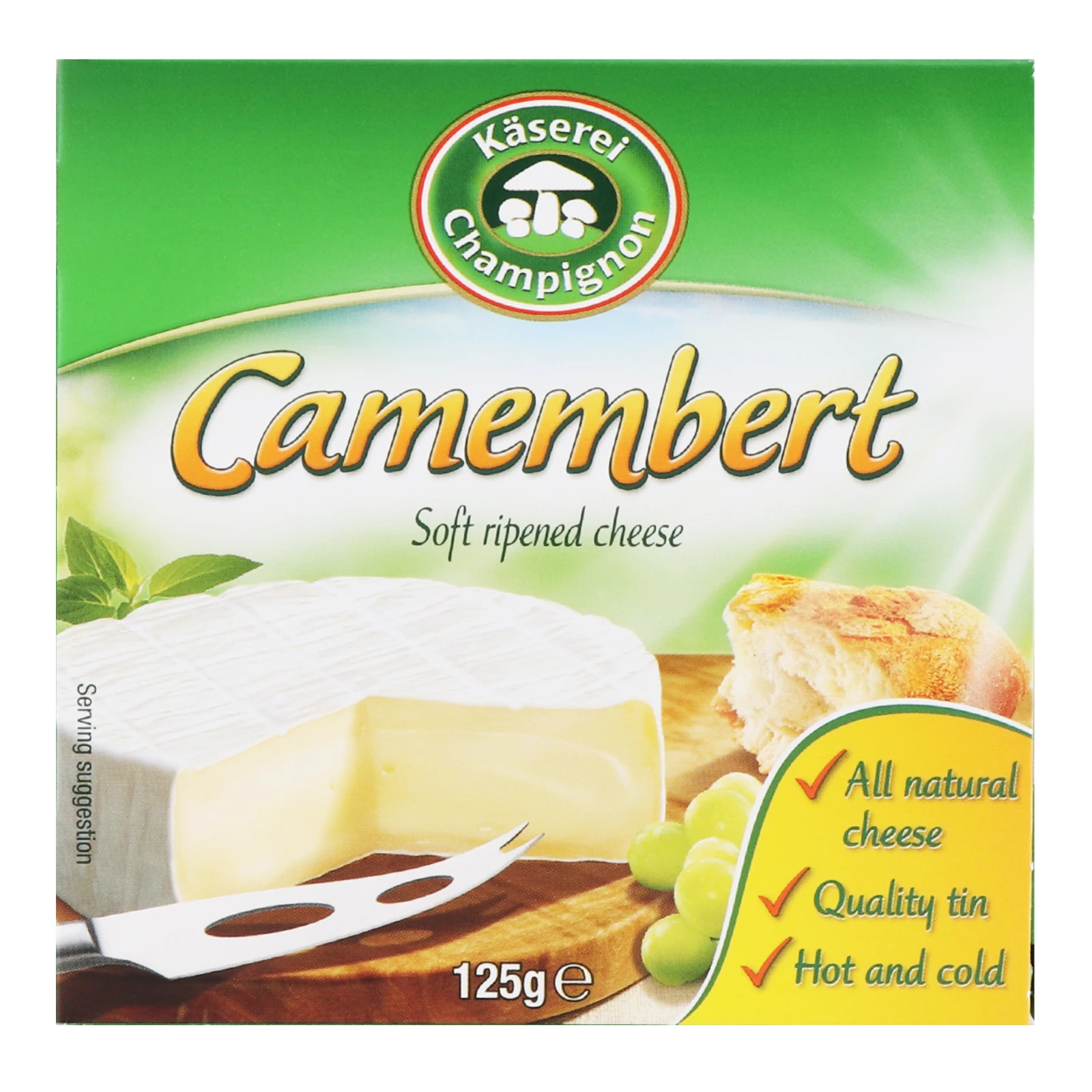 Сир Kaserei Schampignon Camembert м'який 50% 125г Фото №:1