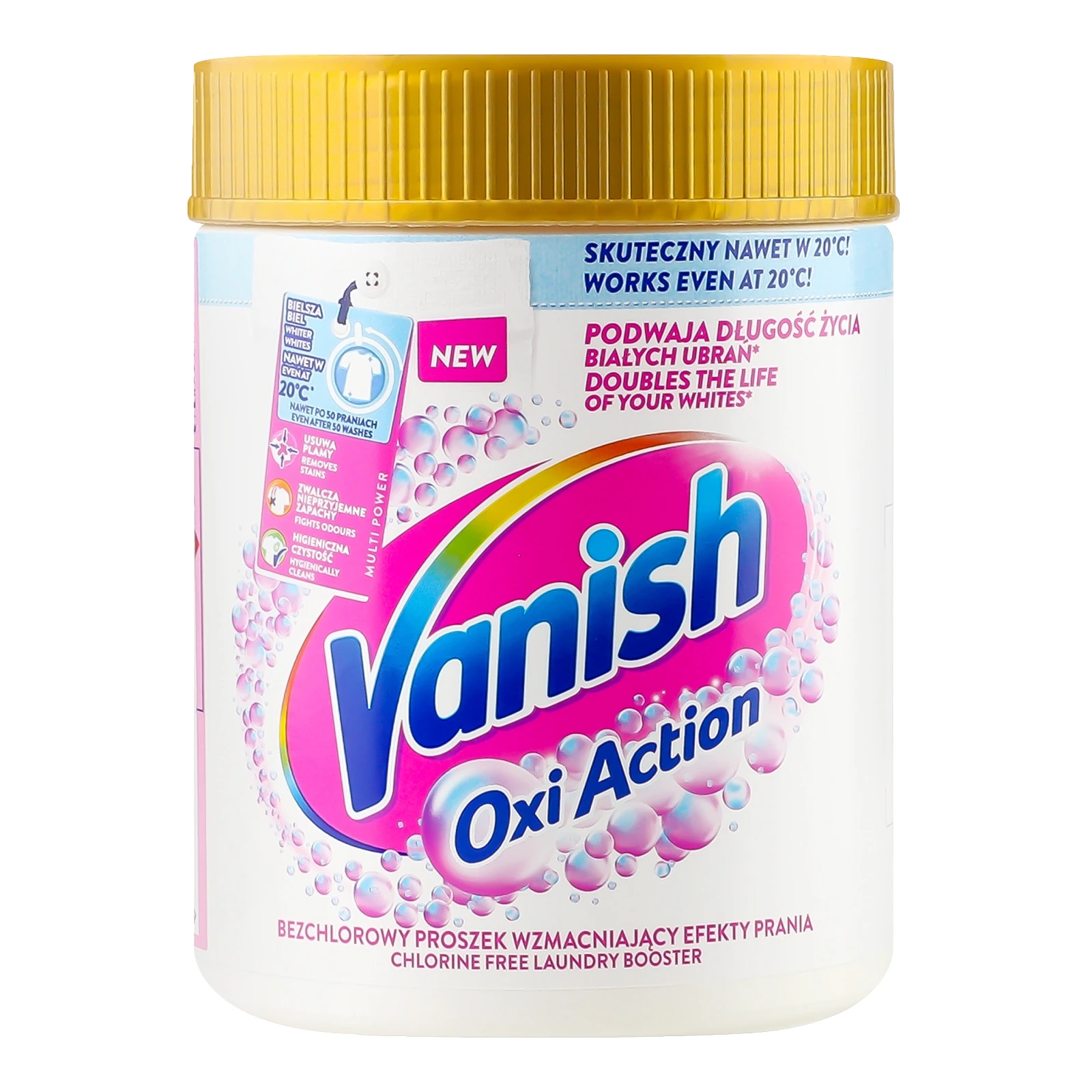Засіб для видалення плям та відбілювач Vanish Oxi Action Кришталева Білизна для тканин порошкоподібний 470г Фото навігації №:1