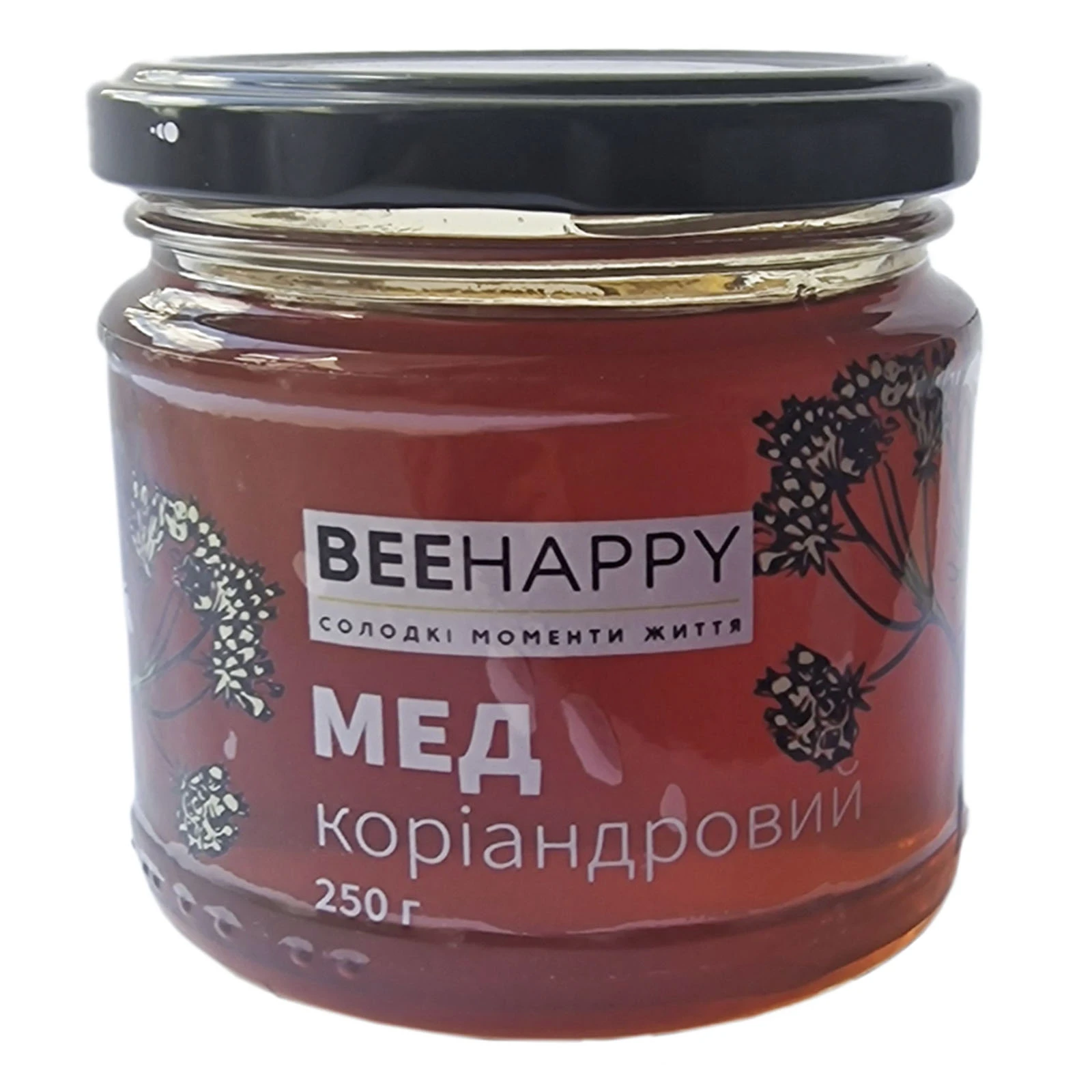Мед Beehappy коріандровий 250г Фото навігації №:1