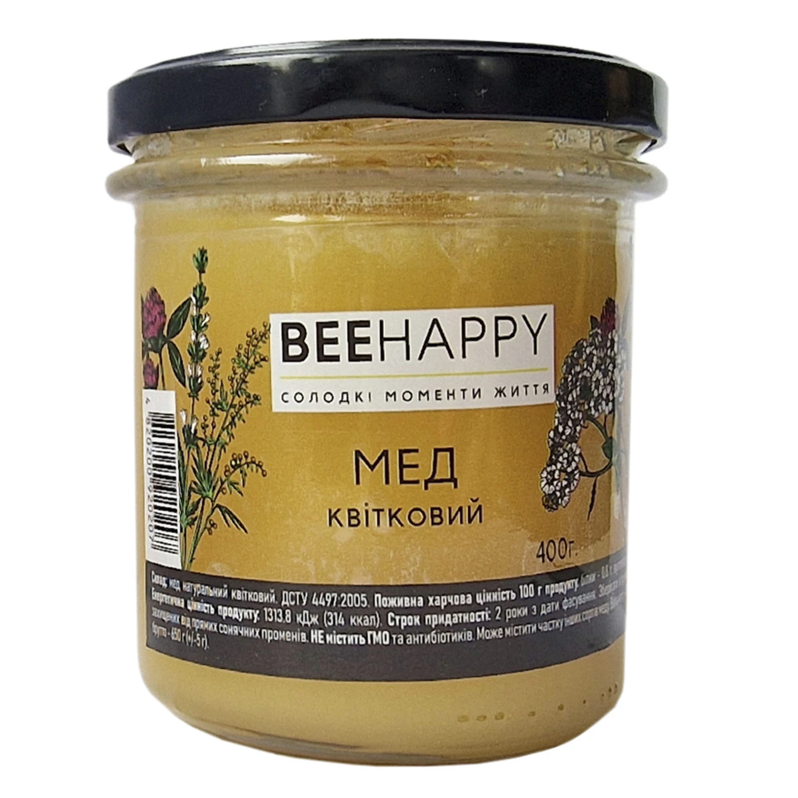Мед Beehappy квітковий 400г Фото №:1