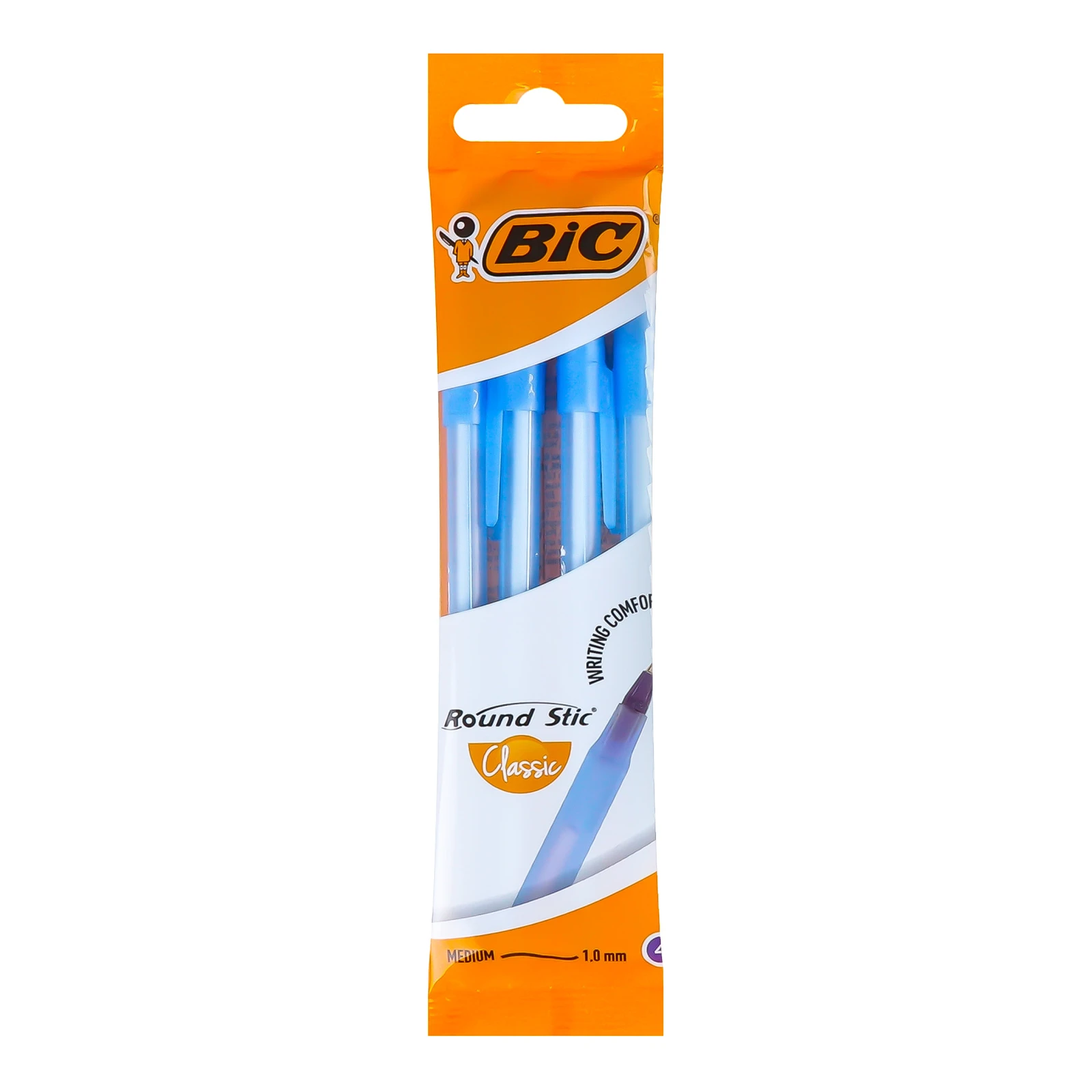 Набір ручок кулькових Bic 4шт Round Stic Classic сині Фото навігації №:1