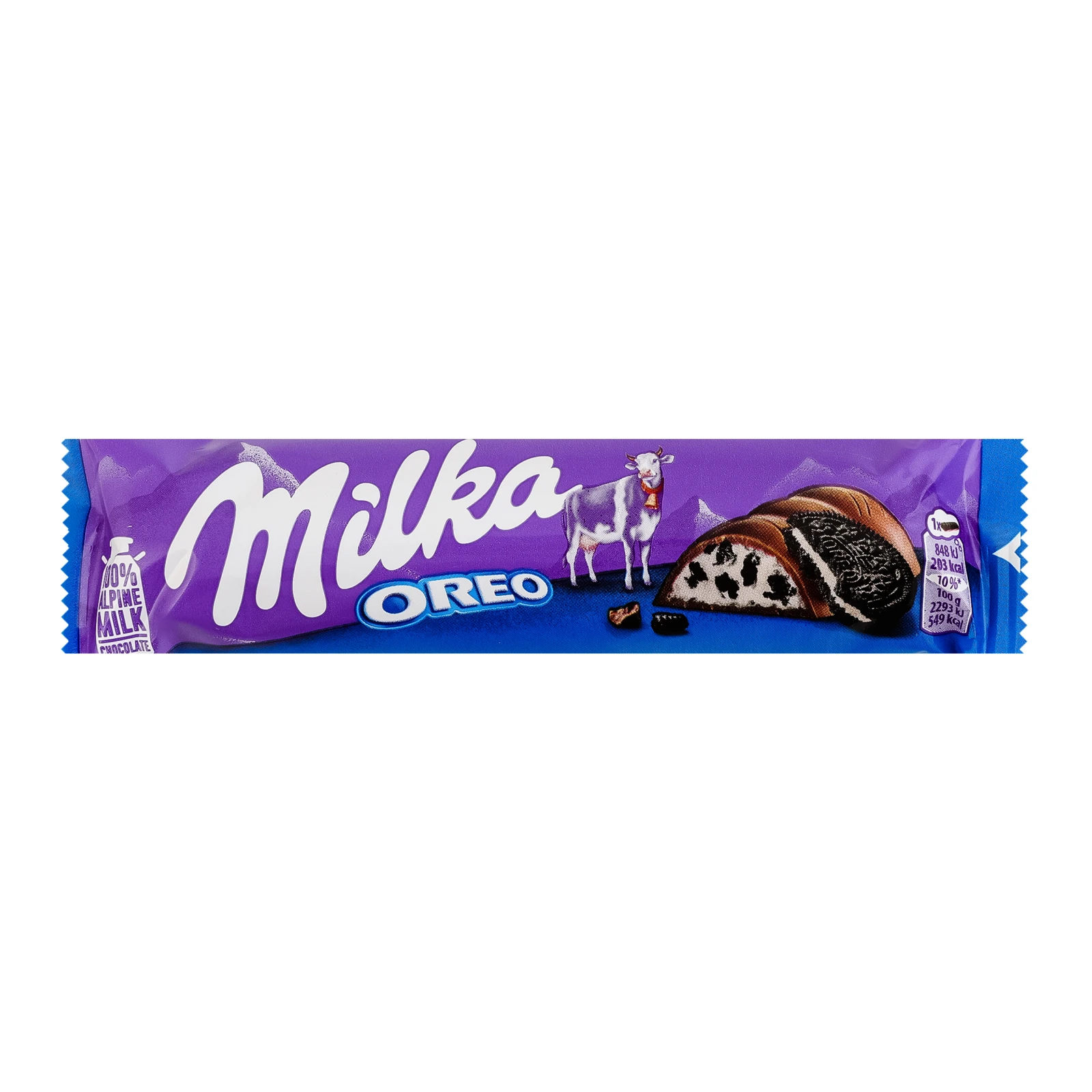 Шоколад Milka Oreo молочний з начинкою зі смаком ванілі та шматочками печива 37г Фото №:1