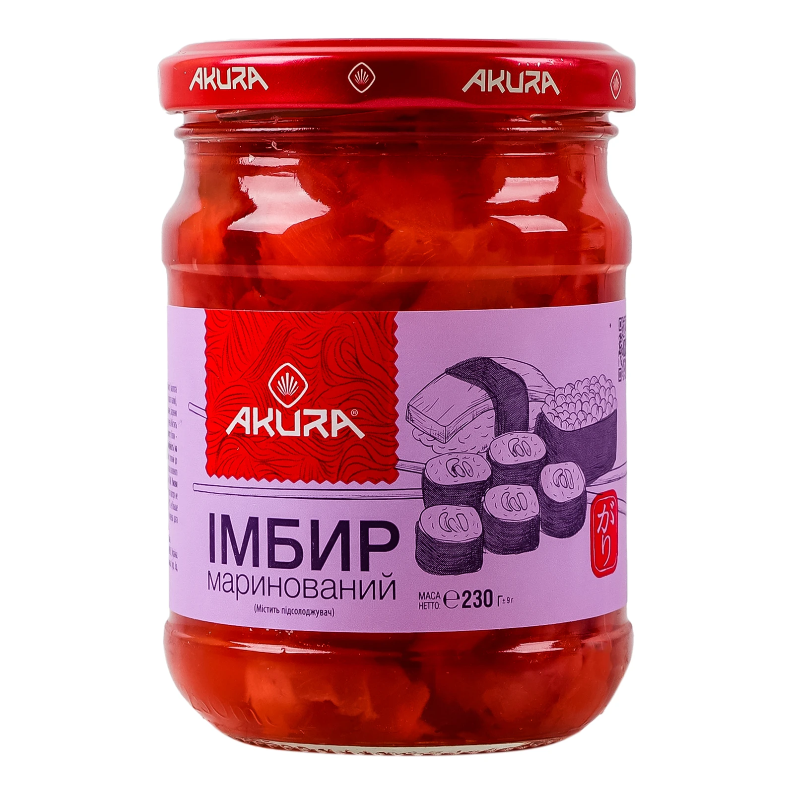 Імбир Akura маринований рожевий 230г Фото №:1