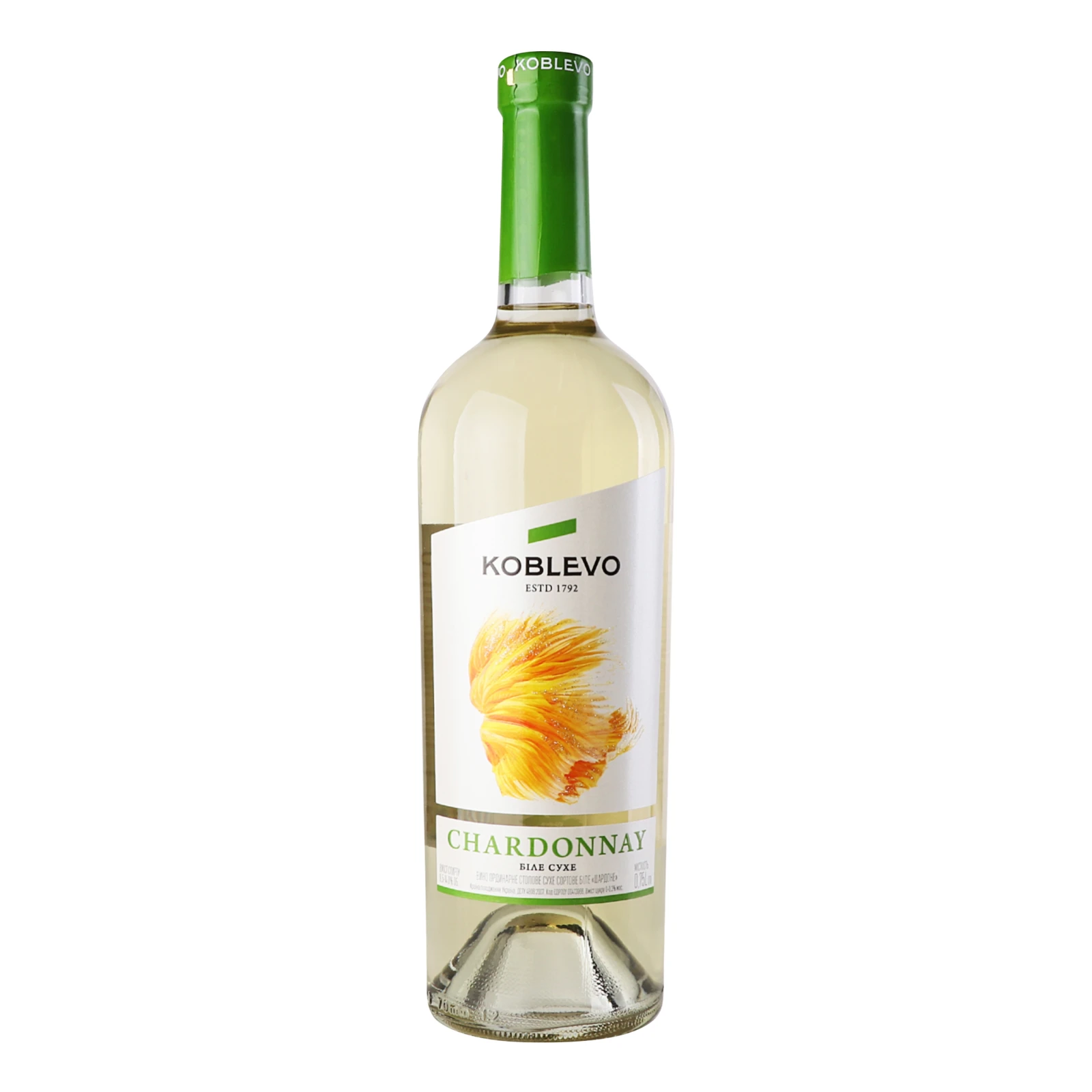 Вино Koblevo Chardonnay біле сухе 9.5-14% 0.75л Фото №:1
