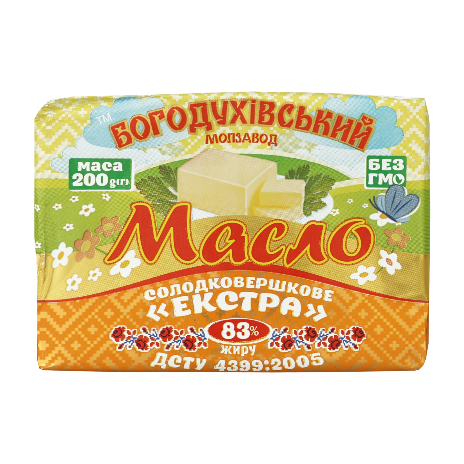 Масло Богодухівський молзавод Екстра солодковершкове 83% 200г Фото №:1