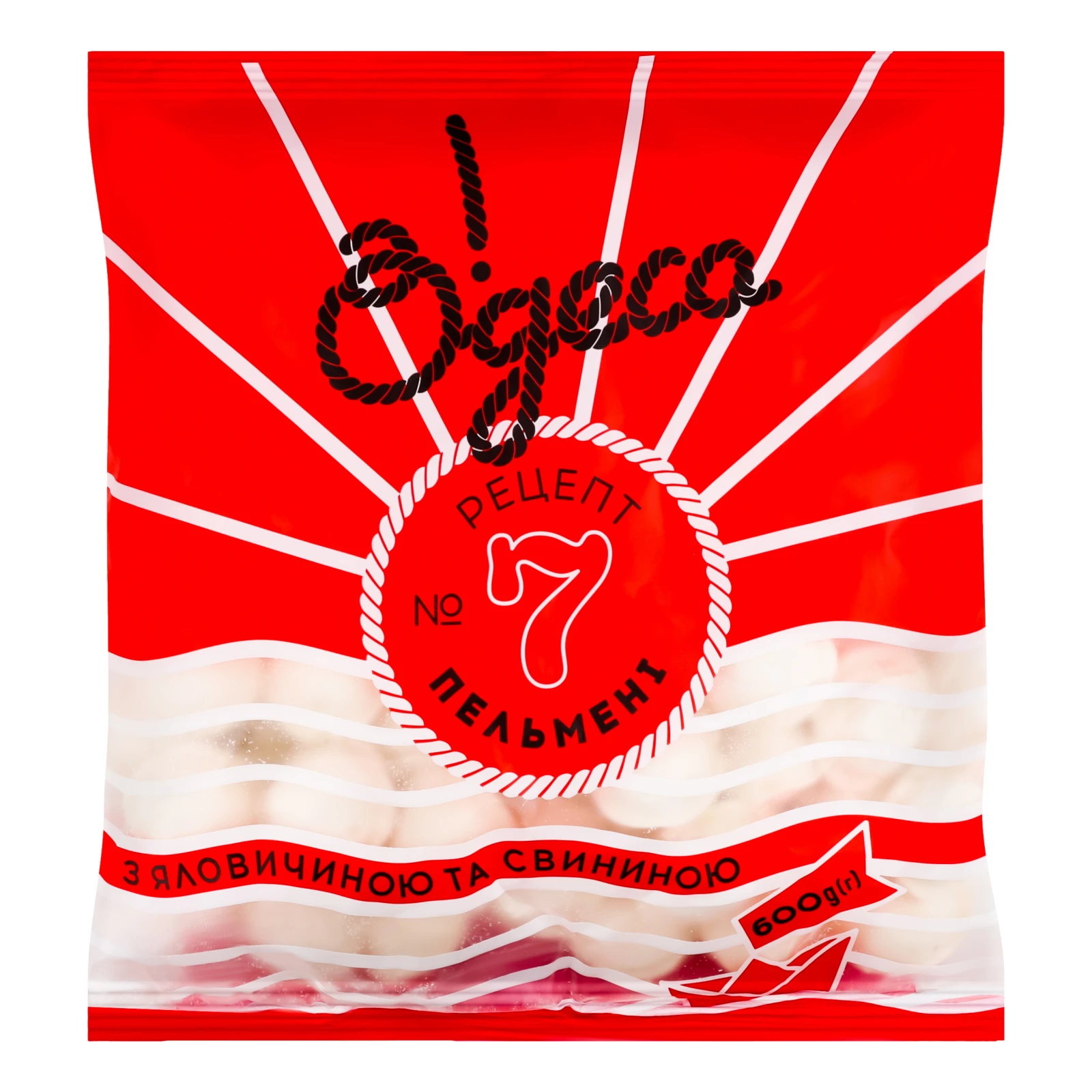 Пельмені О!деса Рецепт №7 з яловичиною та свининою заморожені 600г Фото №:1