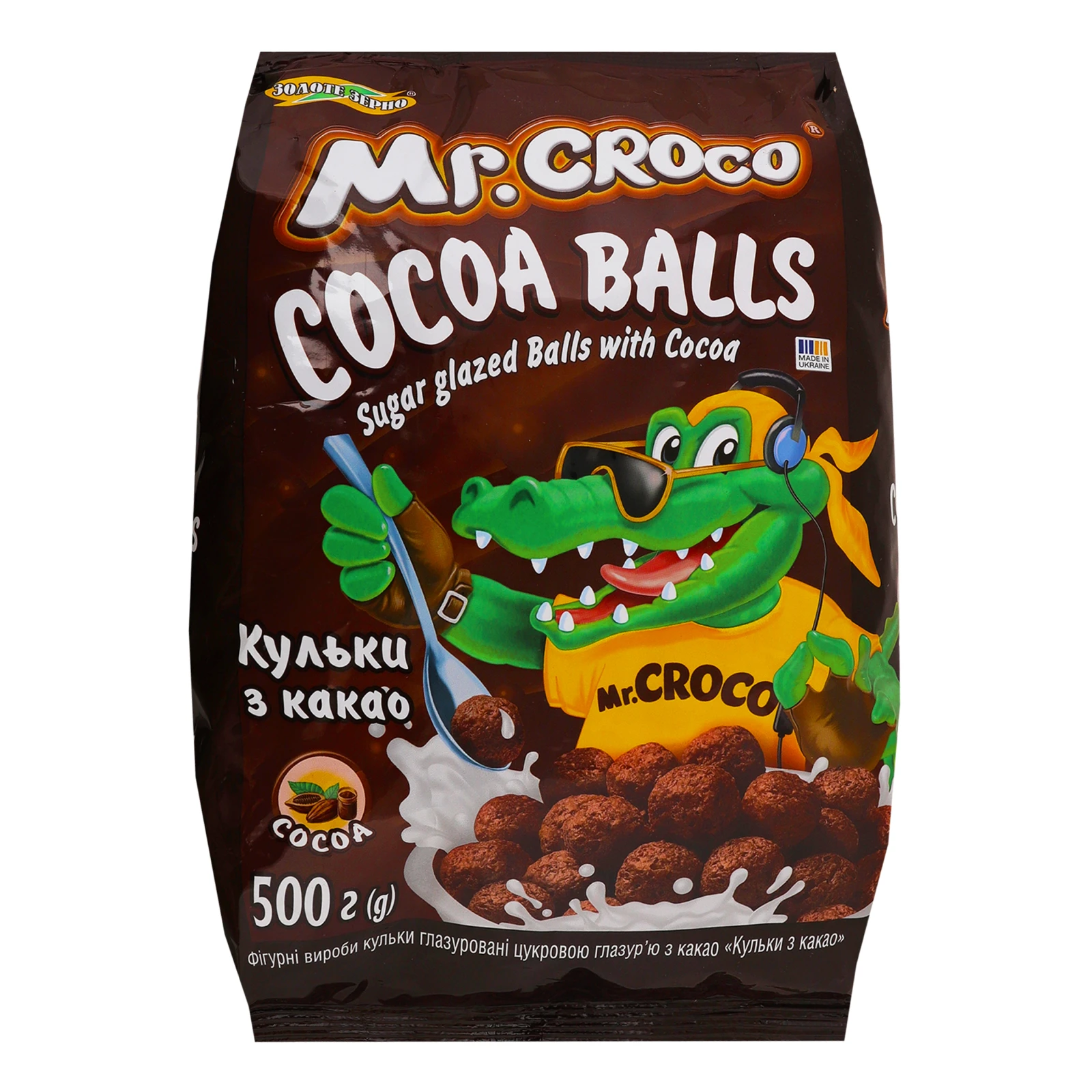 Сніданок сухий Mr. Croco кульки з какао 500г Фото навігації №:1