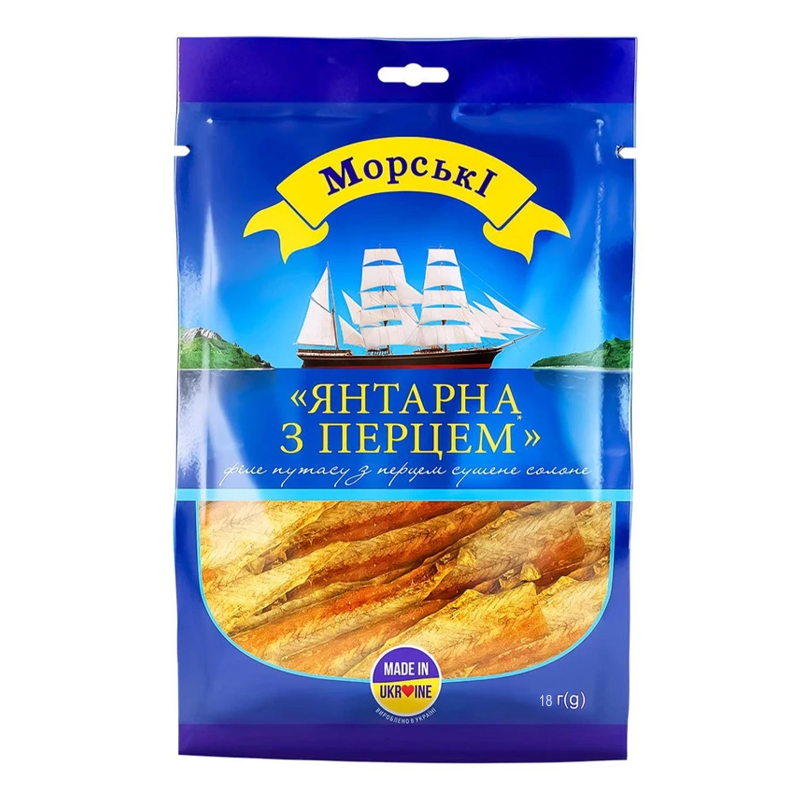 Філе путасу Морские Янтарна з перцем сушене солоне 18г Фото №:1