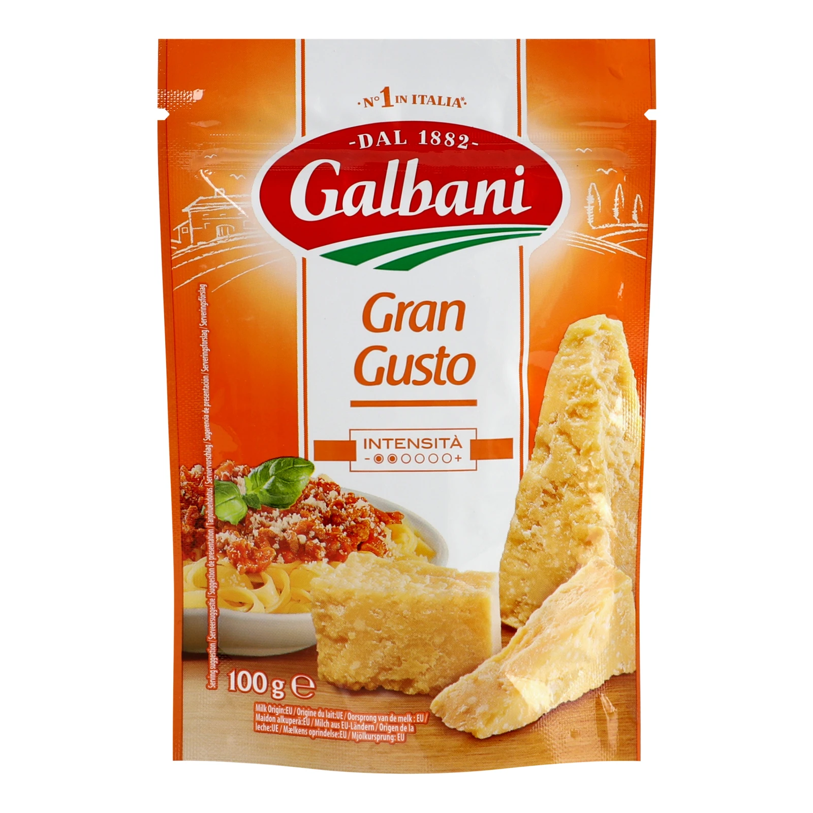Сир Galbani Gran Gusto твердий тертий 35% 100г Фото навігації №:1