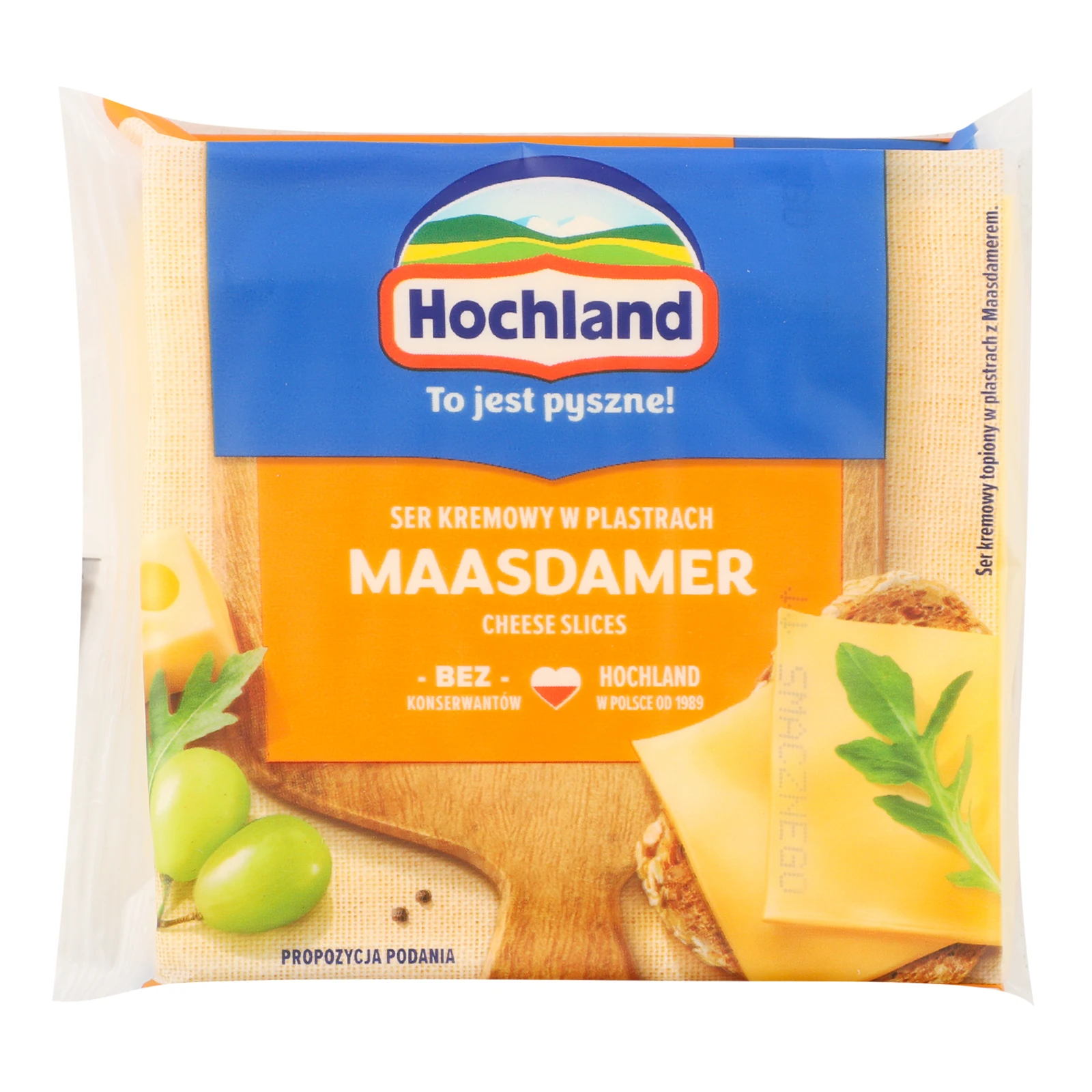Сир плавлений Hochland Maasdamer скибочки 40% 130г