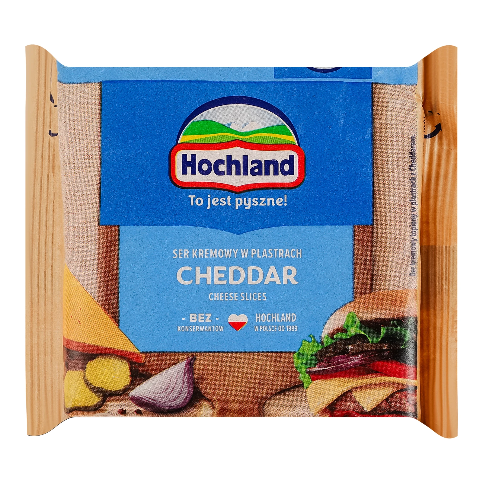 Сир плавлений Hochland Чеддер скибочки 36% 130г