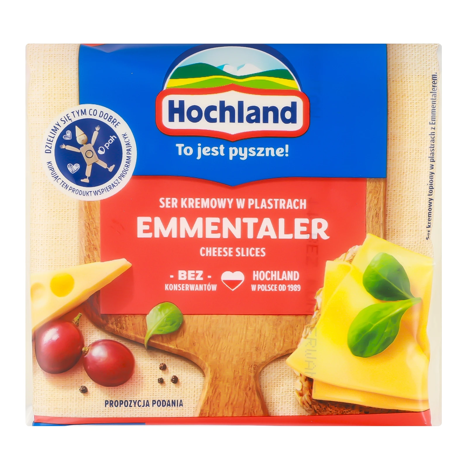 Сир плавлений Hochland Emmentaler скибочки 40% 130г Фото навігації №:1