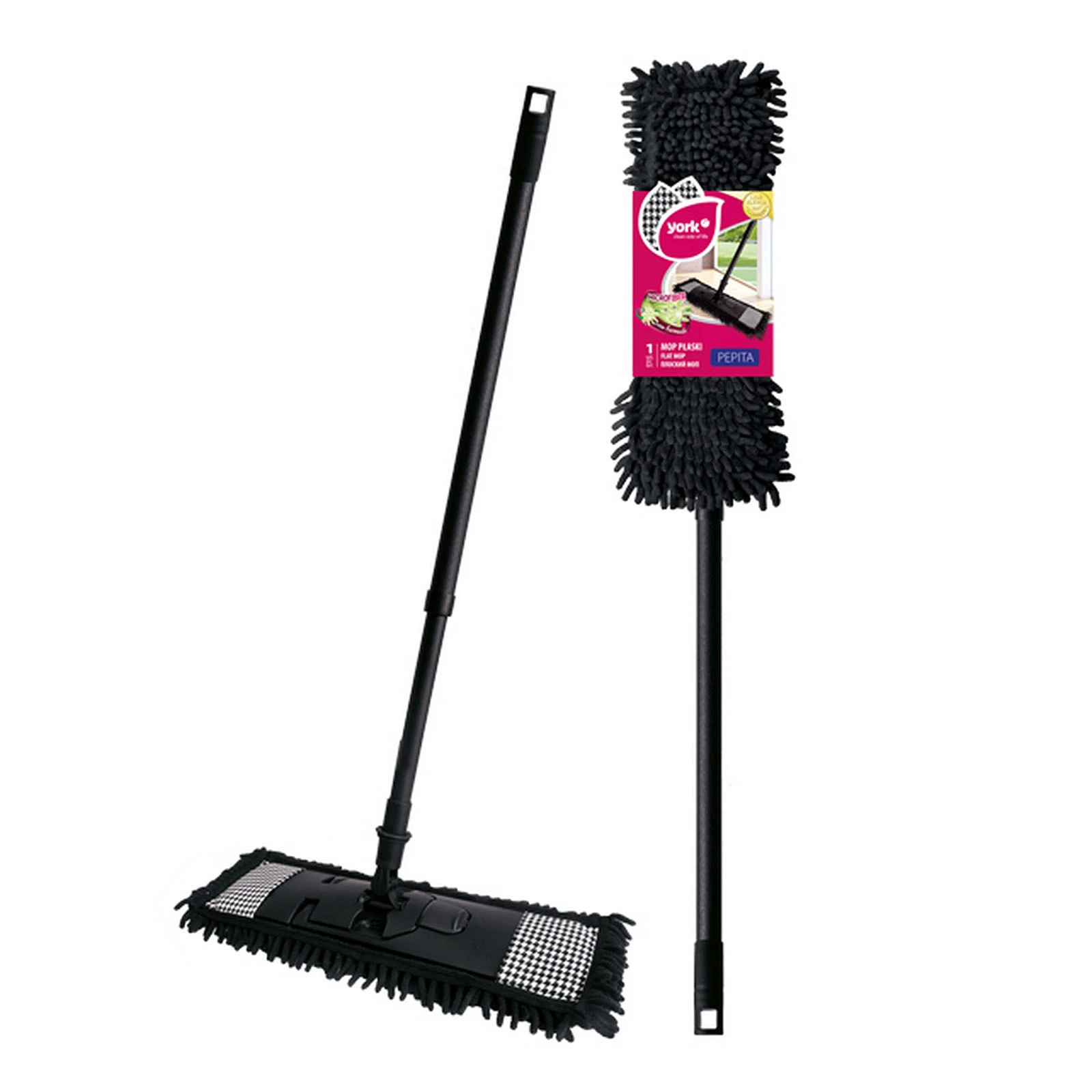 Комплект York для прибирання Salsa mop pepita чорна