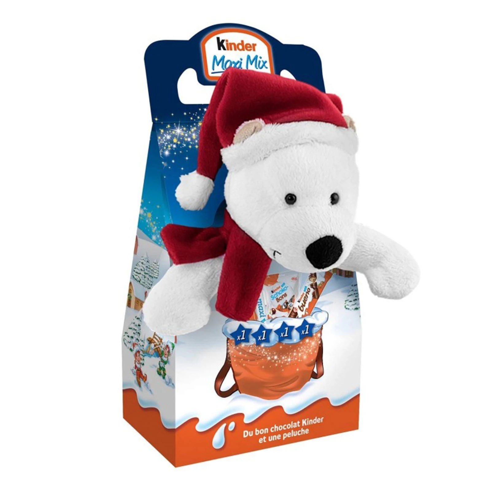 Подарунок Новорічний Kinder 133г максі мікс м`яка іграшка н.р. Фото №:1