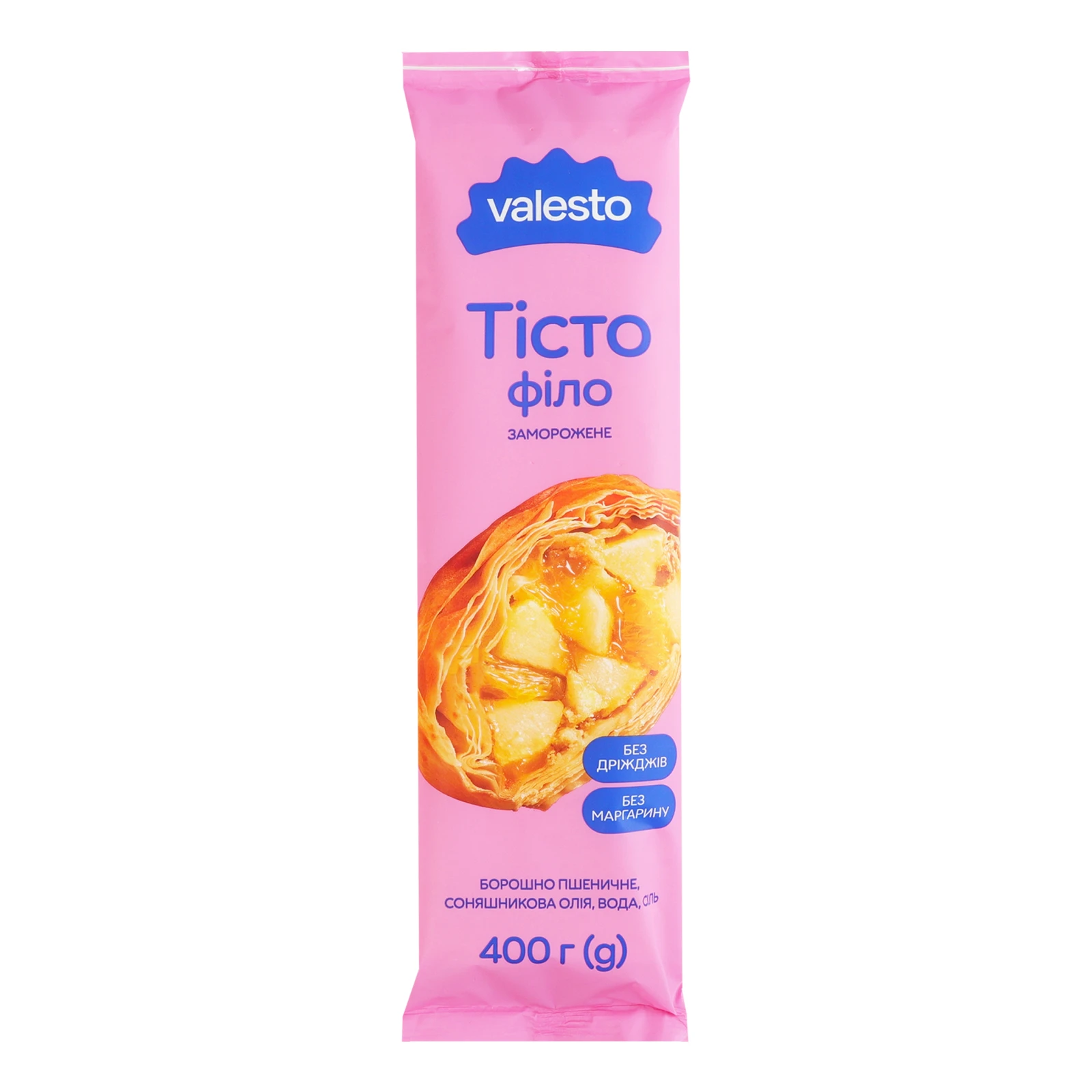 Тісто Valesto філло витяжне заморожене 400г Фото №:1