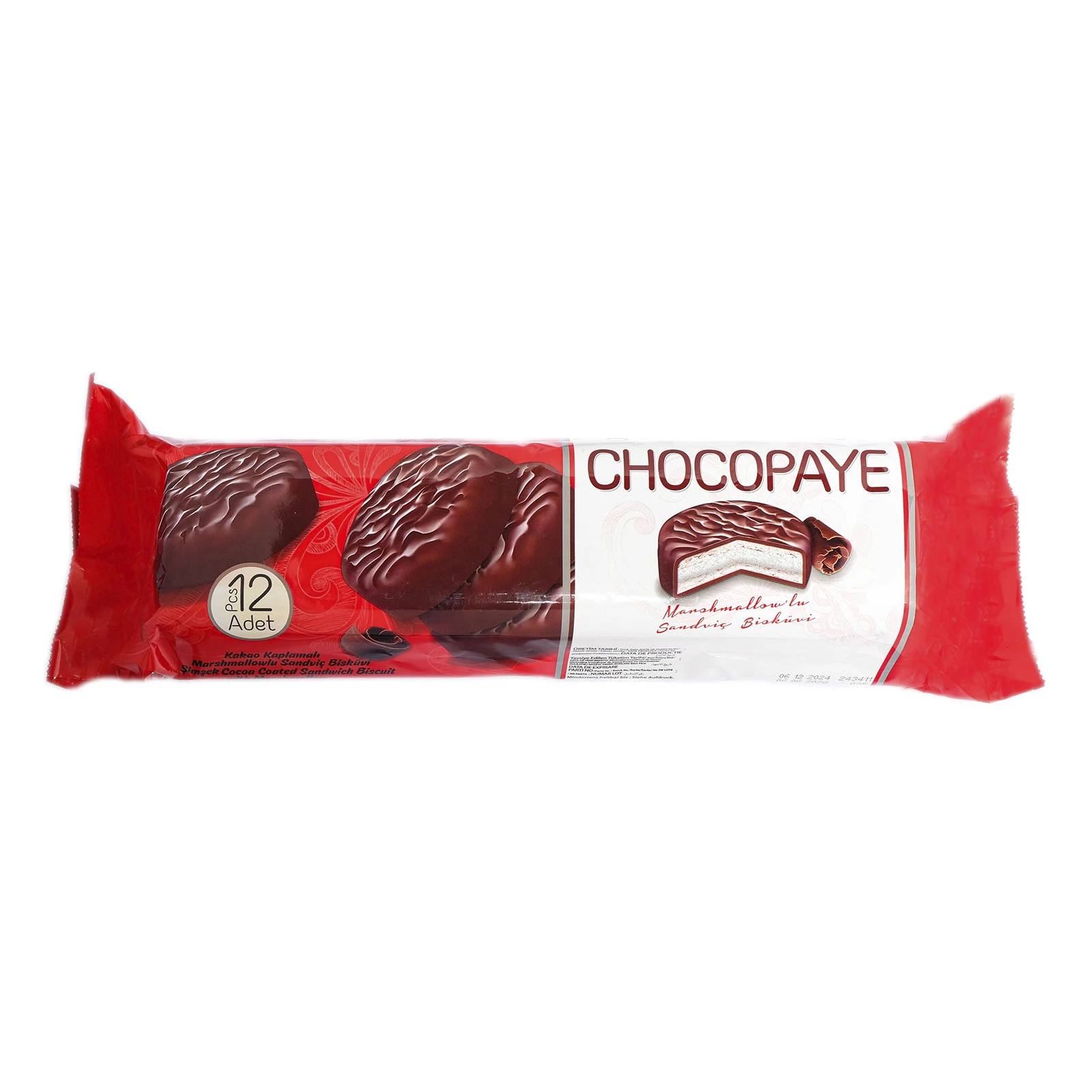 Печиво Simsek Chocopaye з маршмелоу покрите шоколадною глазур'ю 216г Фото №:1