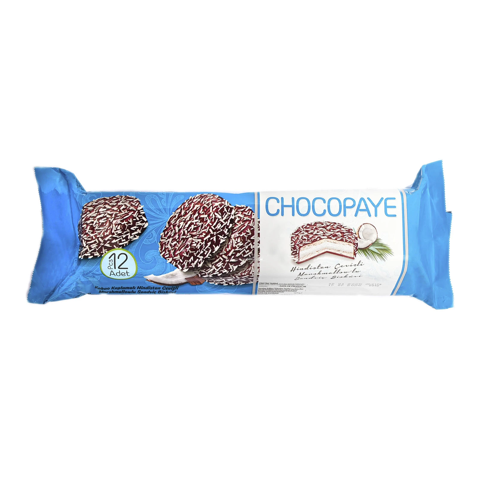 Печиво Simsek ChocoPaye з маршмелоу покрите шоколадною глазур'ю та кокосовою стружкою 216г Фото №:1