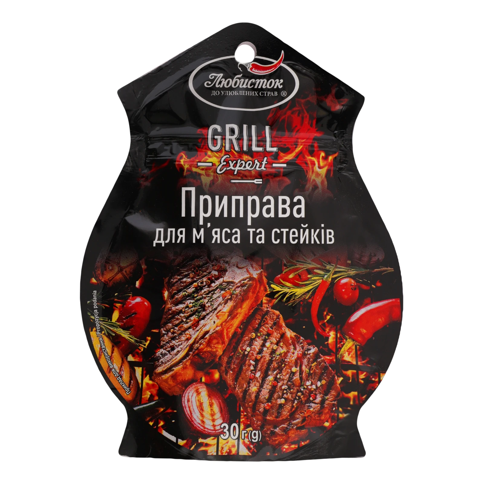 Приправа Любисток Grill Expert для м'яса та стейків 30г Фото №:1