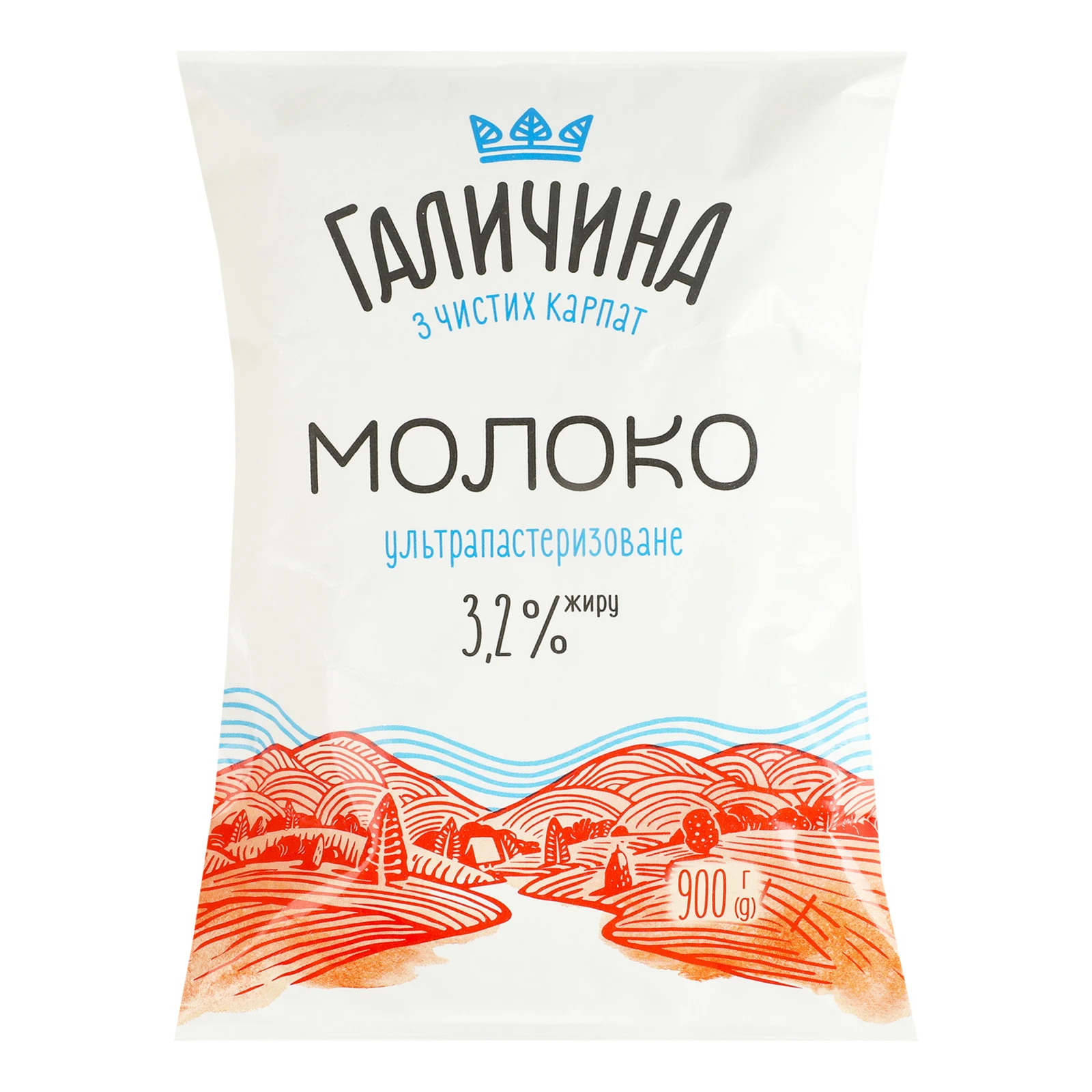 Молоко Галичина питне ультрапастеризоване 3.2% 900г Фото №:1