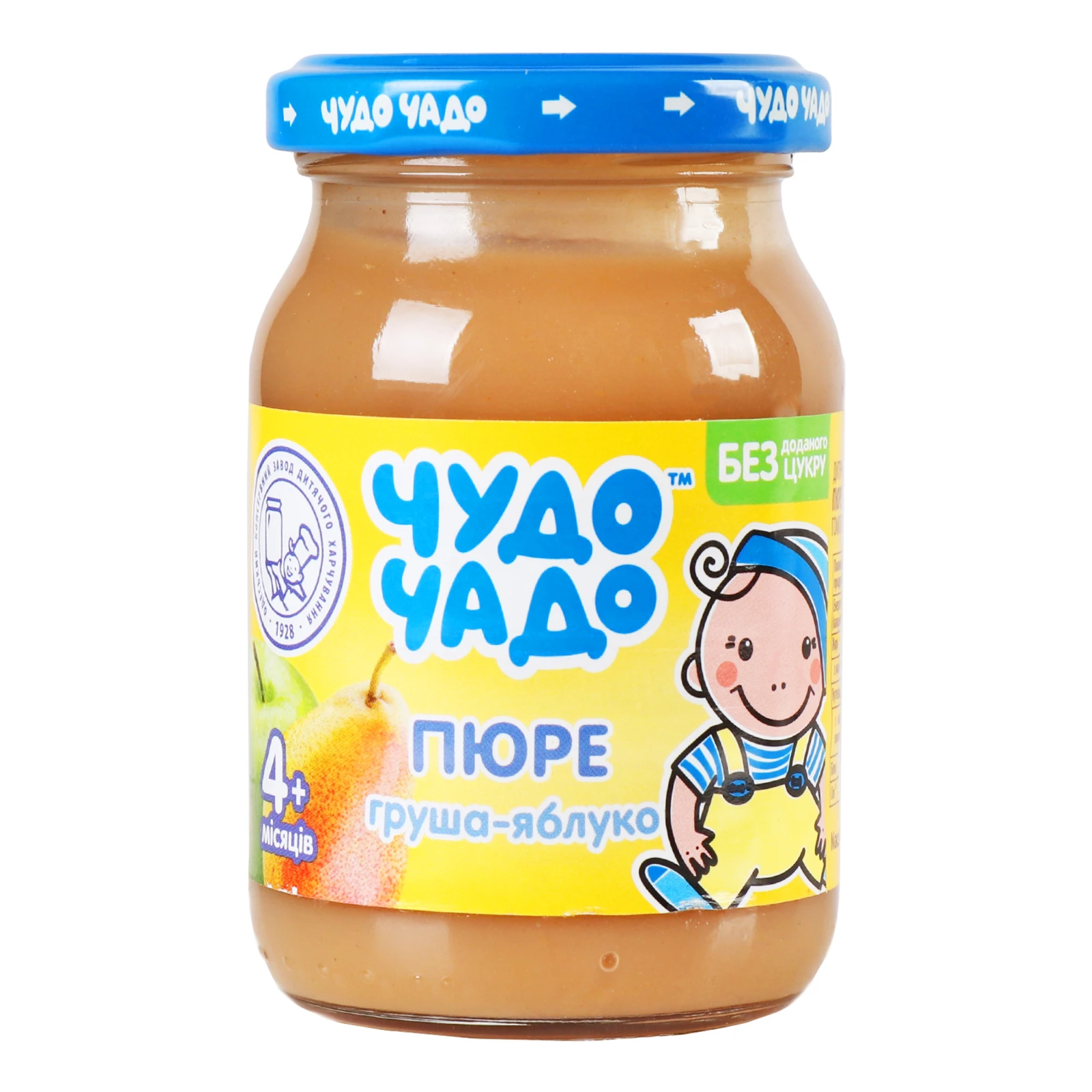 Пюре Чудо-Чадо натуральне без цукру гомогенізоване стерилізоване Груша-Яблуко для дітей від 4-х місяців 170г Фото №:1