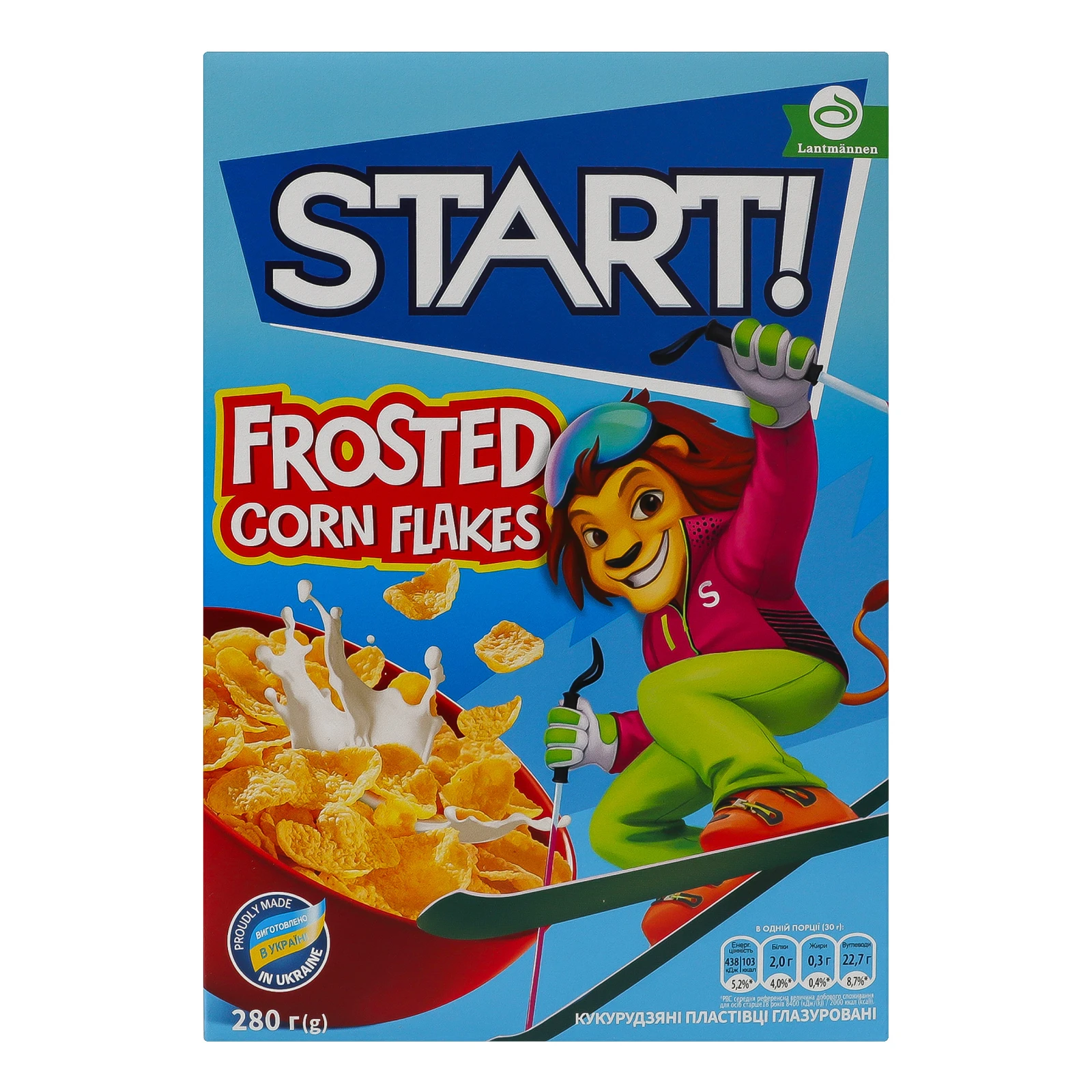 Сніданок сухий Start! пластівці кукурудзяні глазуровані 280г Фото №:1