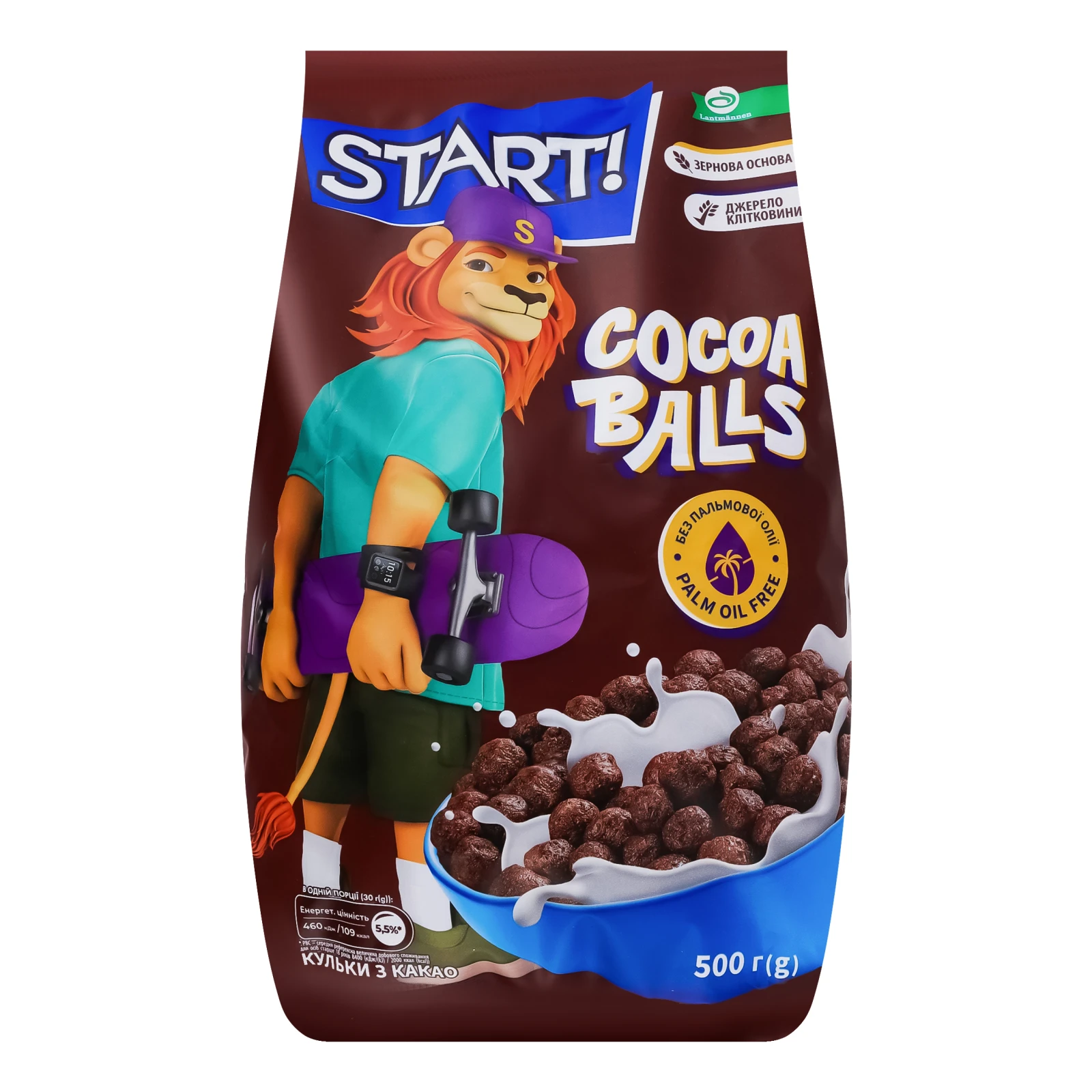 Сніданки сухі Start! Cocoa balls зернові 500г Фото навігації №:1